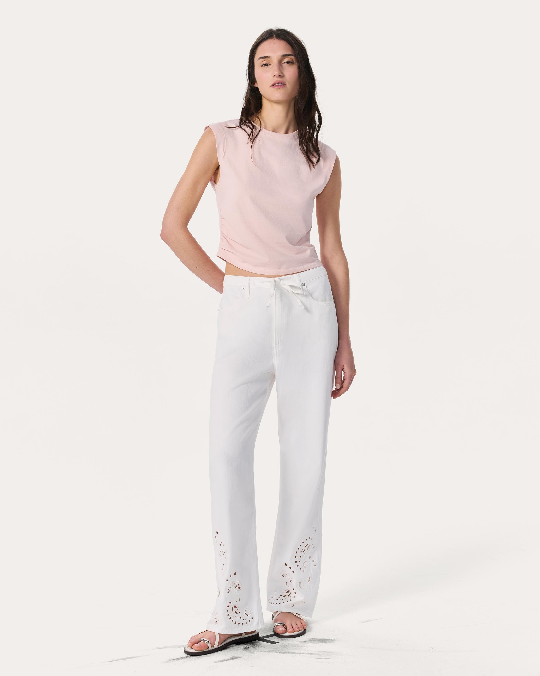 Phoebe Denim Beach Pants
Ultra Featherweight in White Eyelet - 2