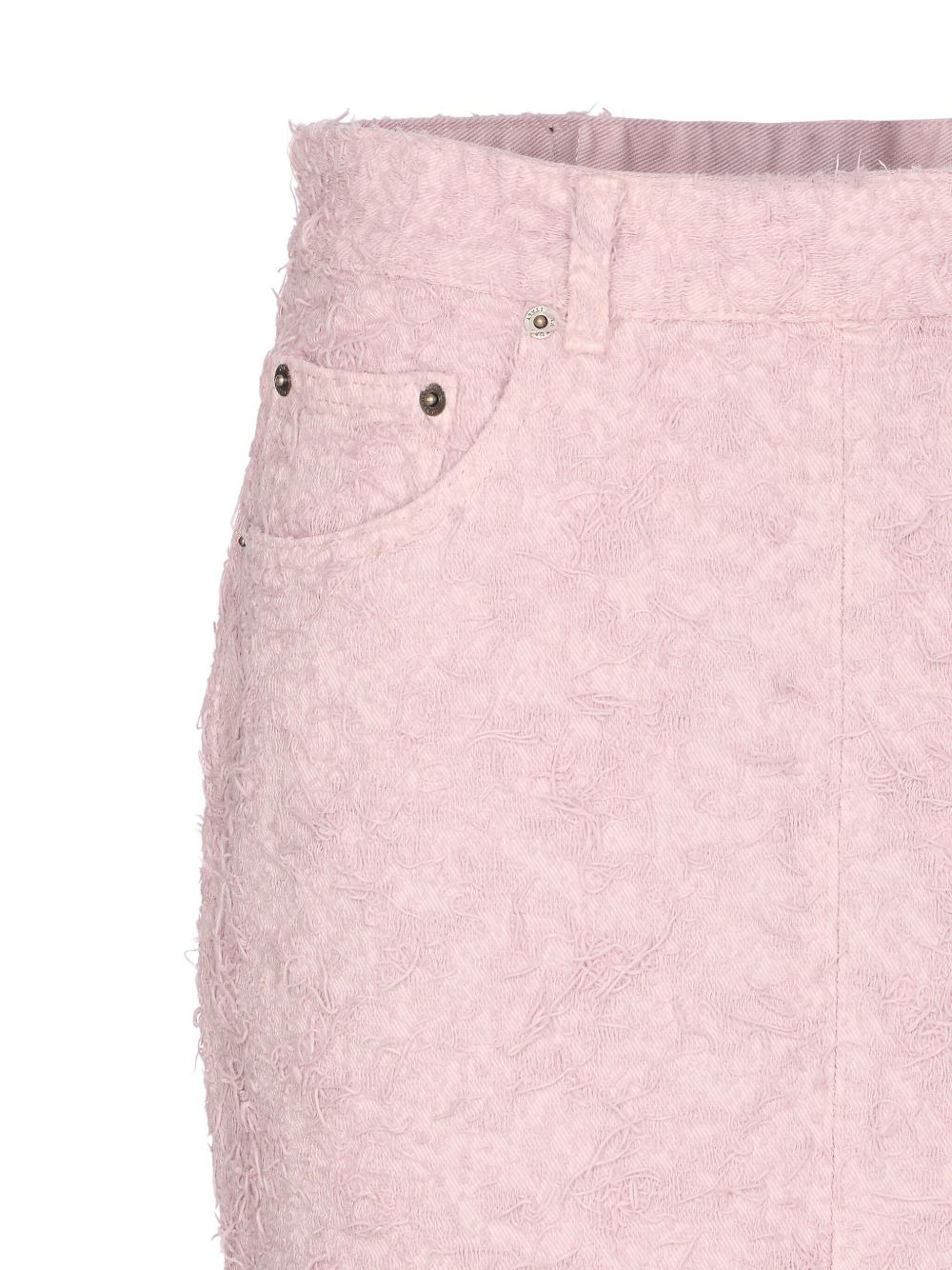 lace denim midi skirt - 4