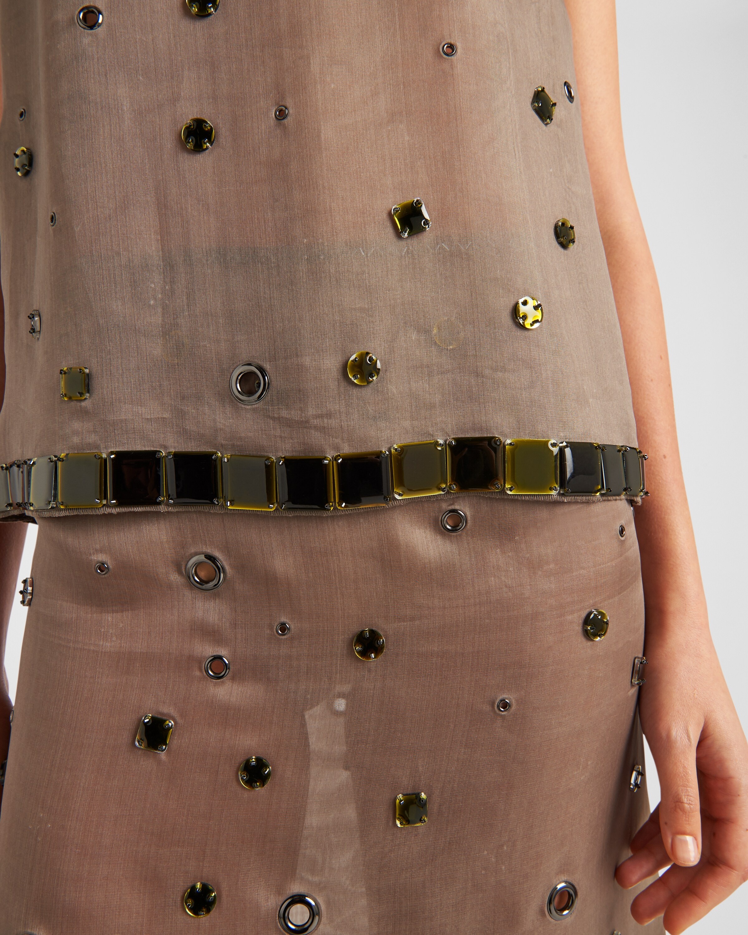 Organza top with grommet embellishment - 3