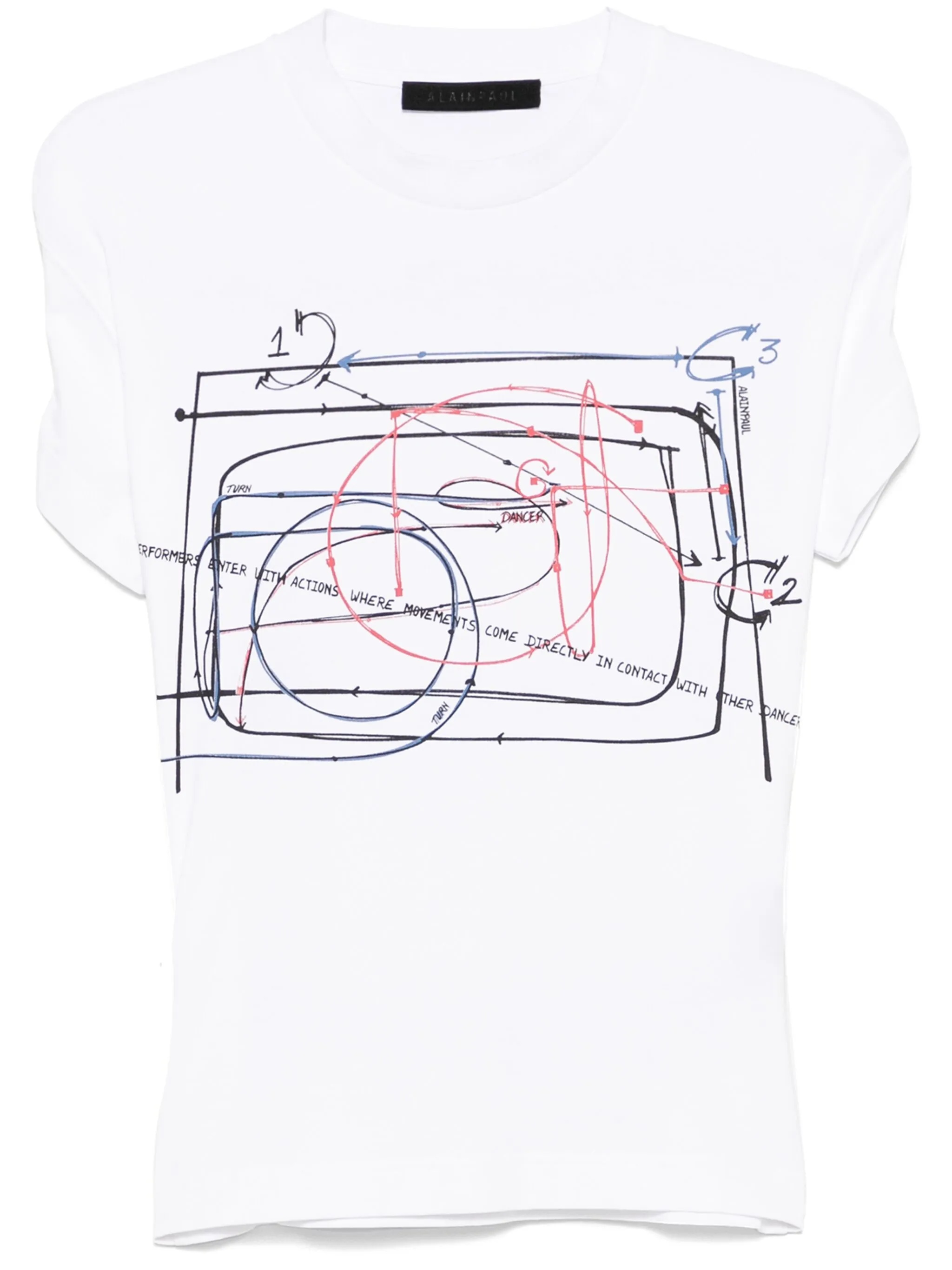 ALAINPAUL - Women Fitted Elastics Multicoloured Print T-shirt - 5
