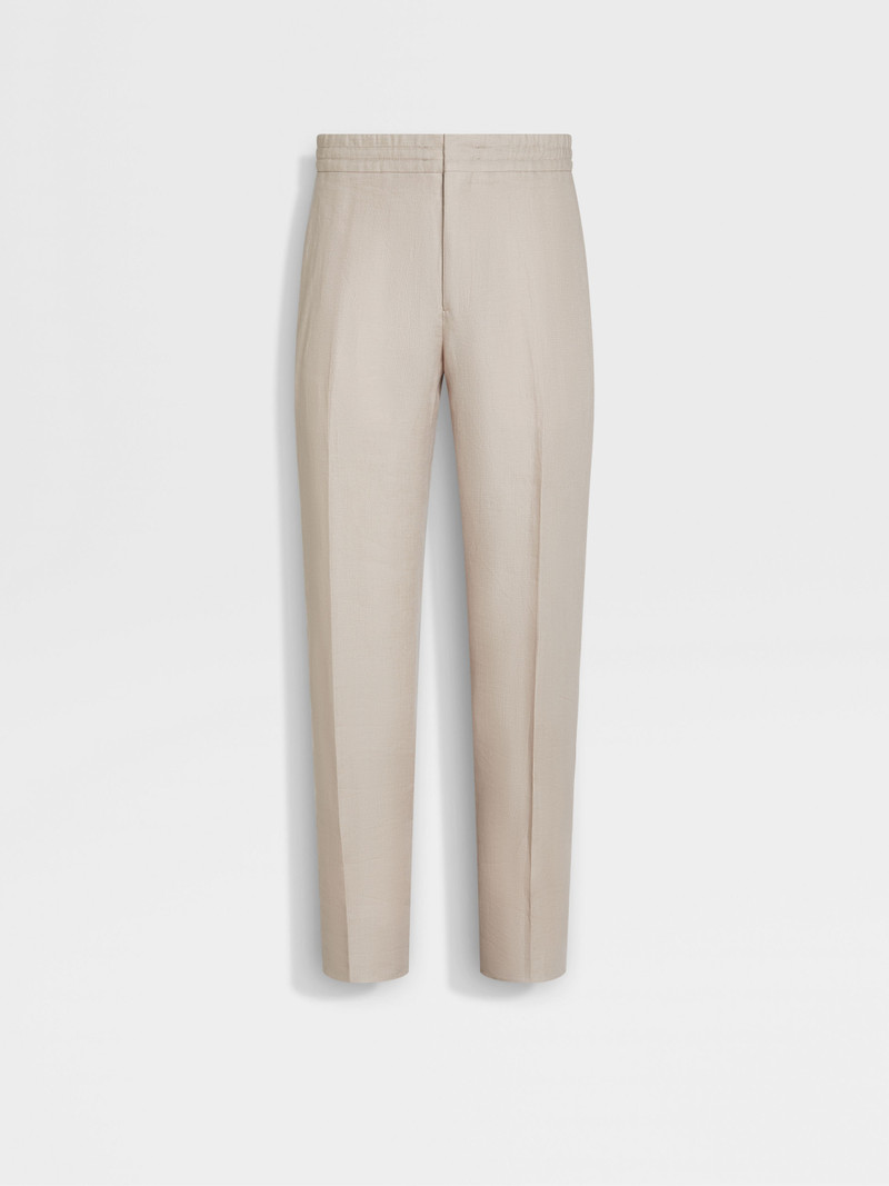 LIGHT BEIGE OASI LINO PANTS 1