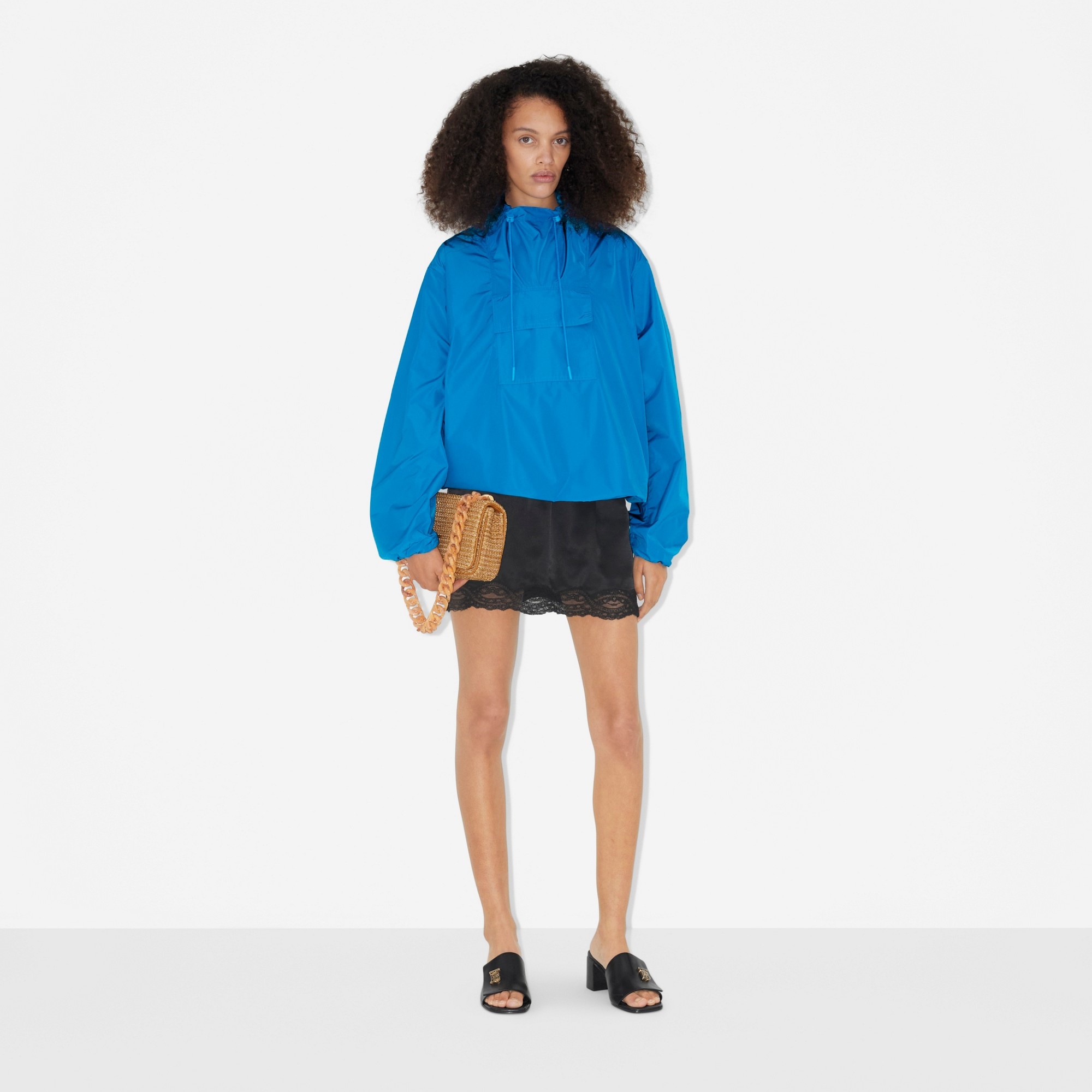 Logo Detail Taffeta Oversized Jacket - 2