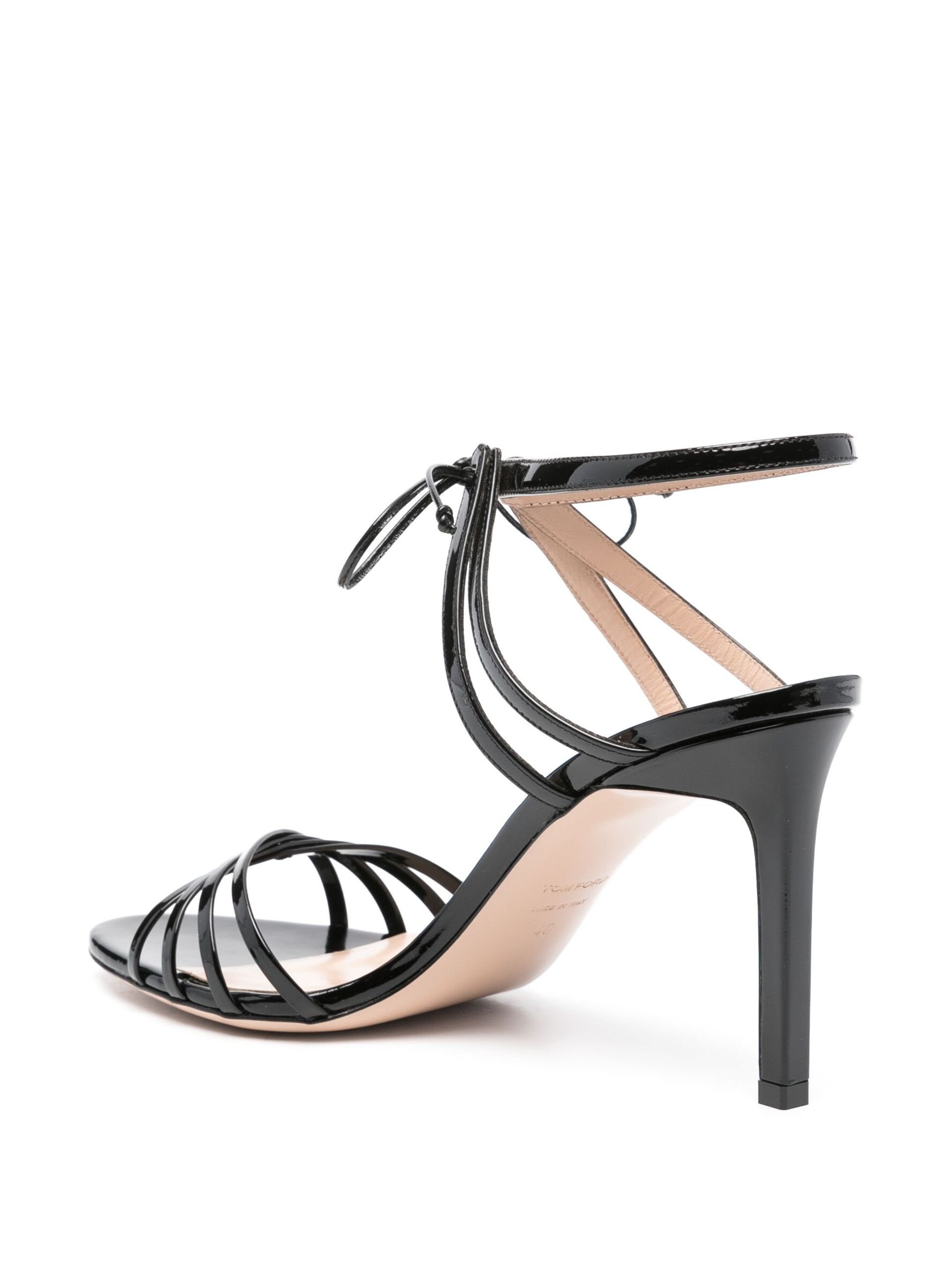 Black 85 Patent Leather Sandals - 3