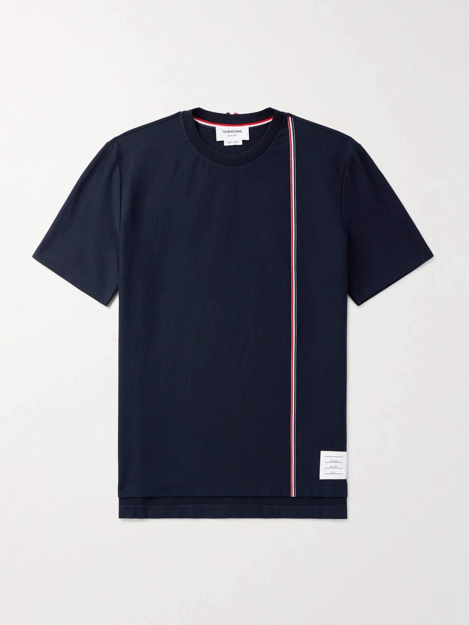 Logo-Appliquéd Striped Cotton-Jersey T-Shirt - 1