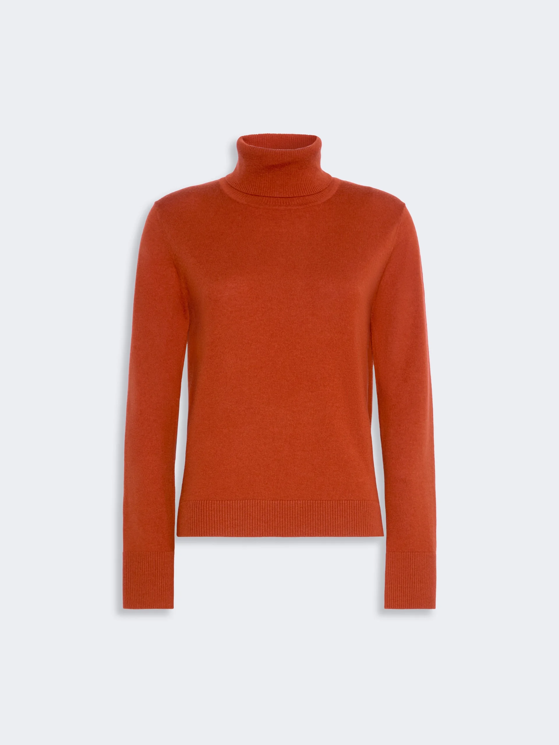 ALLEGRA Wool polo-neck sweater with branded patch detail - ORANGE - 1