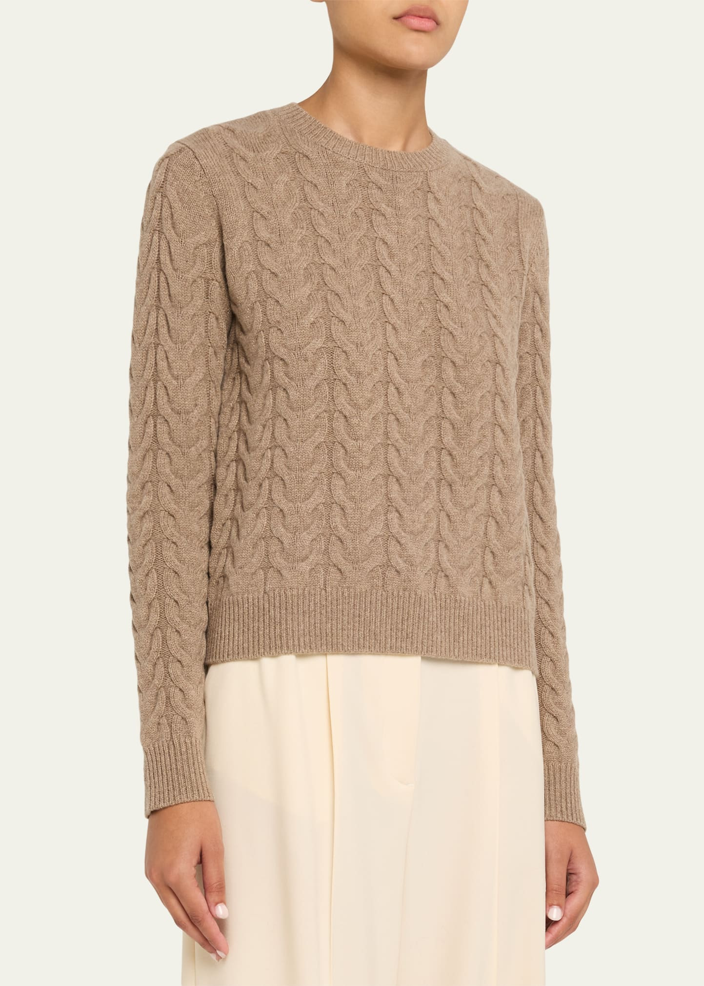 Crewneck Cashmere Fisherman Sweater - 3