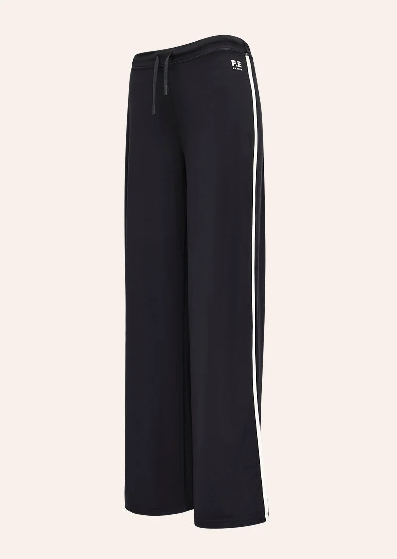 CASCADE WIDE LEG LEGGING IN BLACK & WHISPER WHITE - 1
