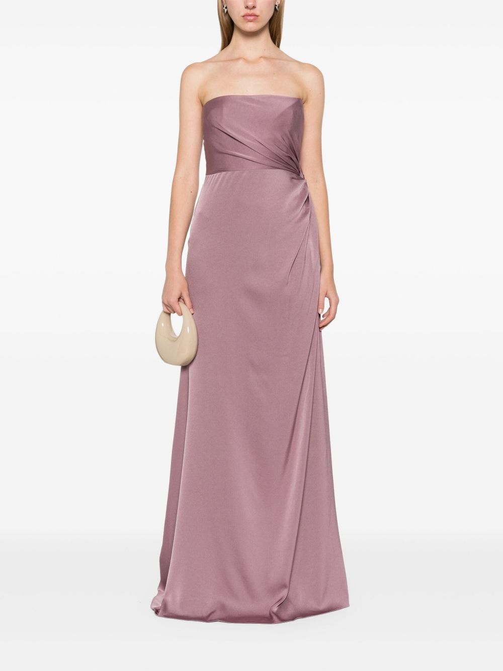 twist-detail satin gown - 2
