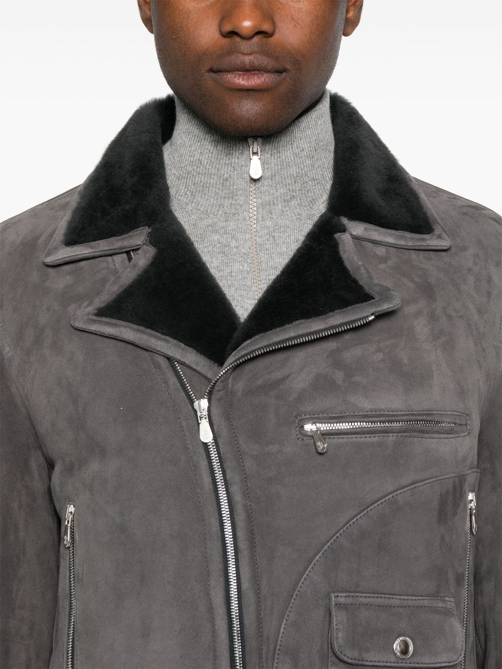 suede biker jacket - 5