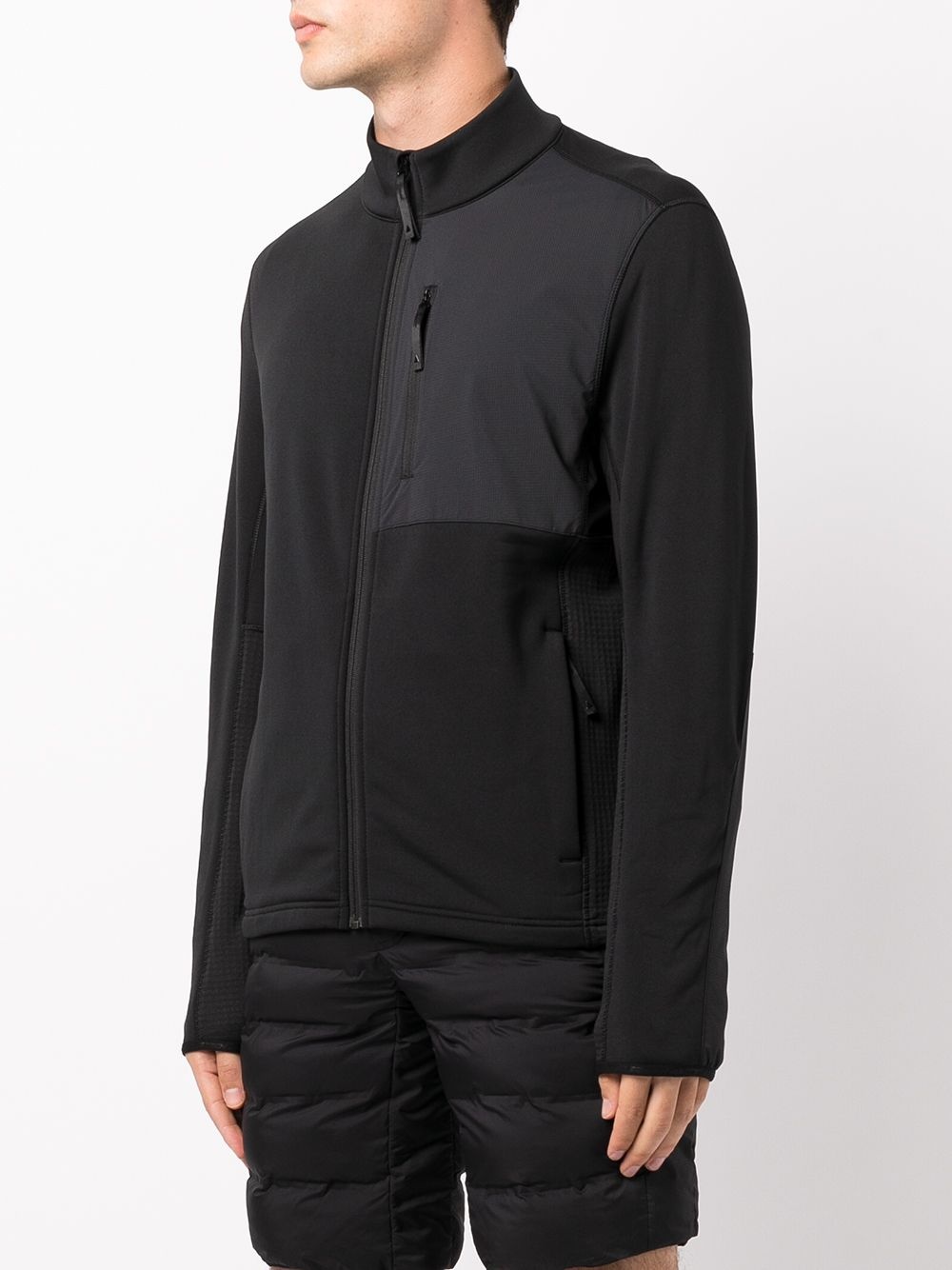 panelled full zip sweater - 3