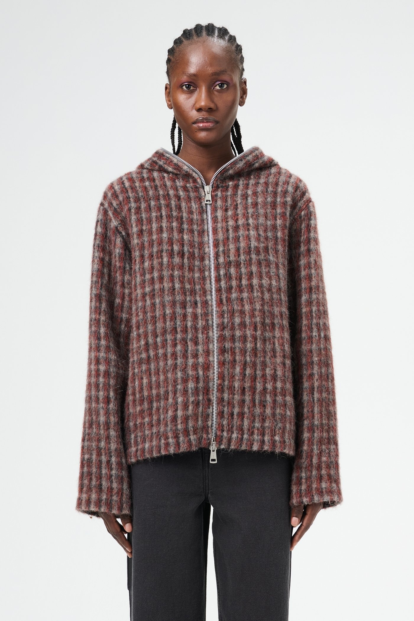 Full Zip Hood Boston Check - 2
