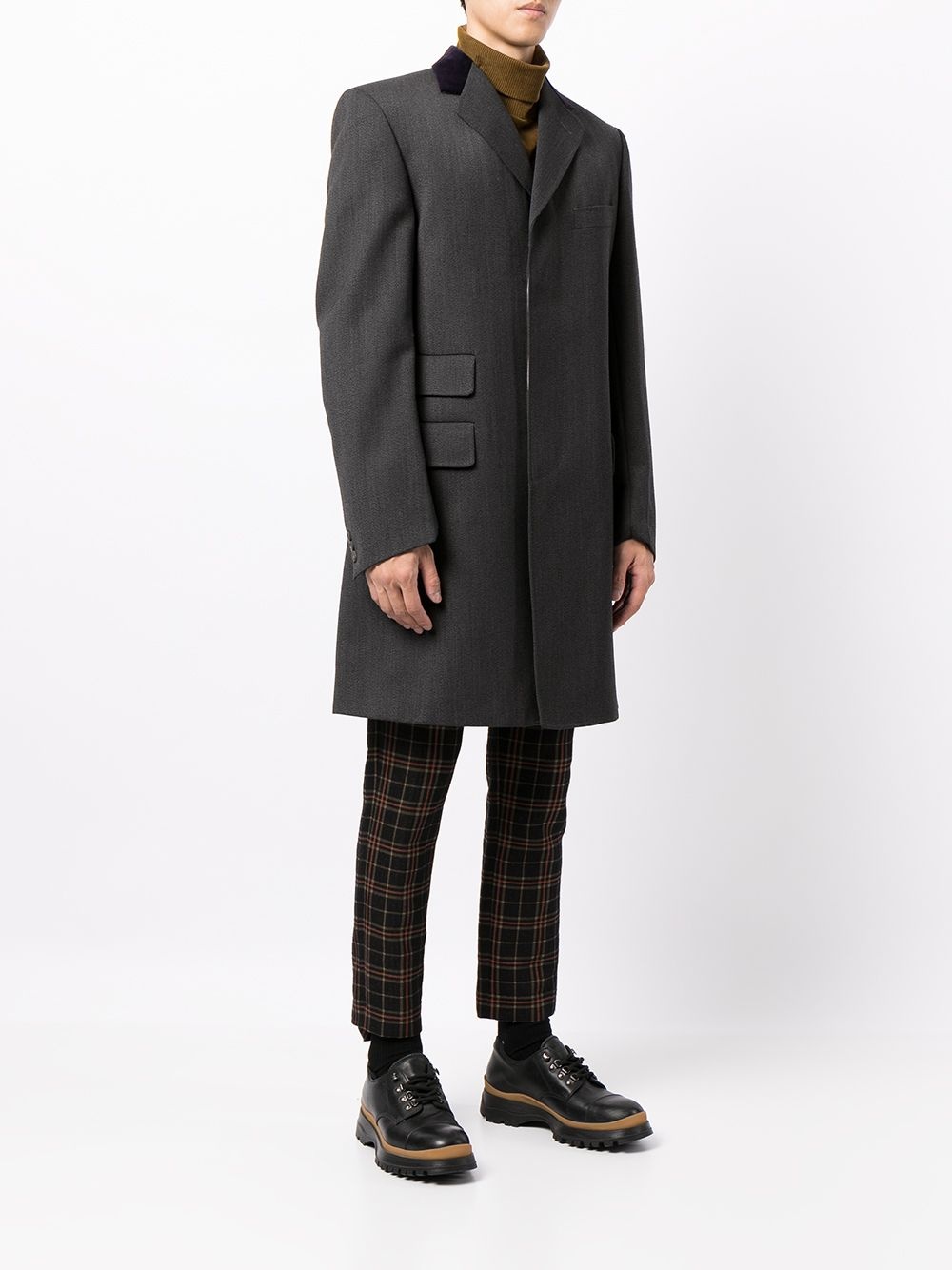 single-breasted wool coat - 3