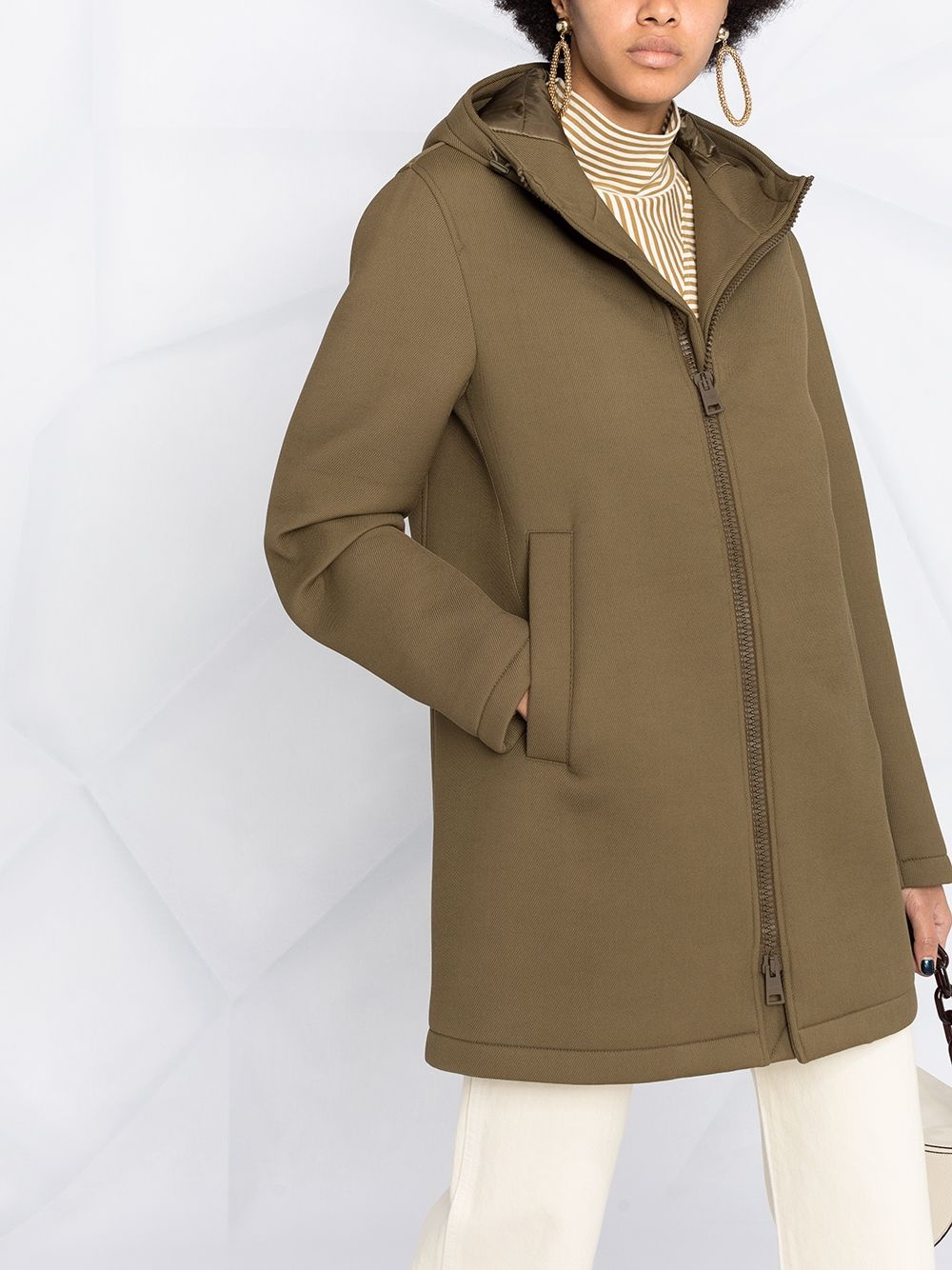 hooded zip-up coat - 5