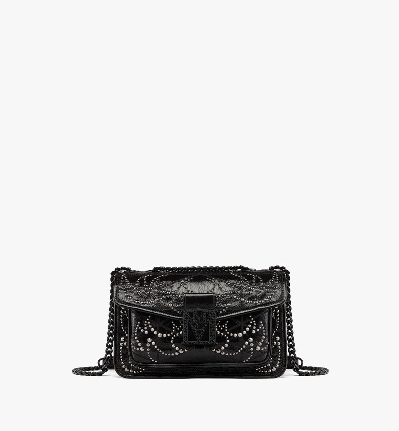 Travia Studded Shoulder Bag in Crushed Leather 1
