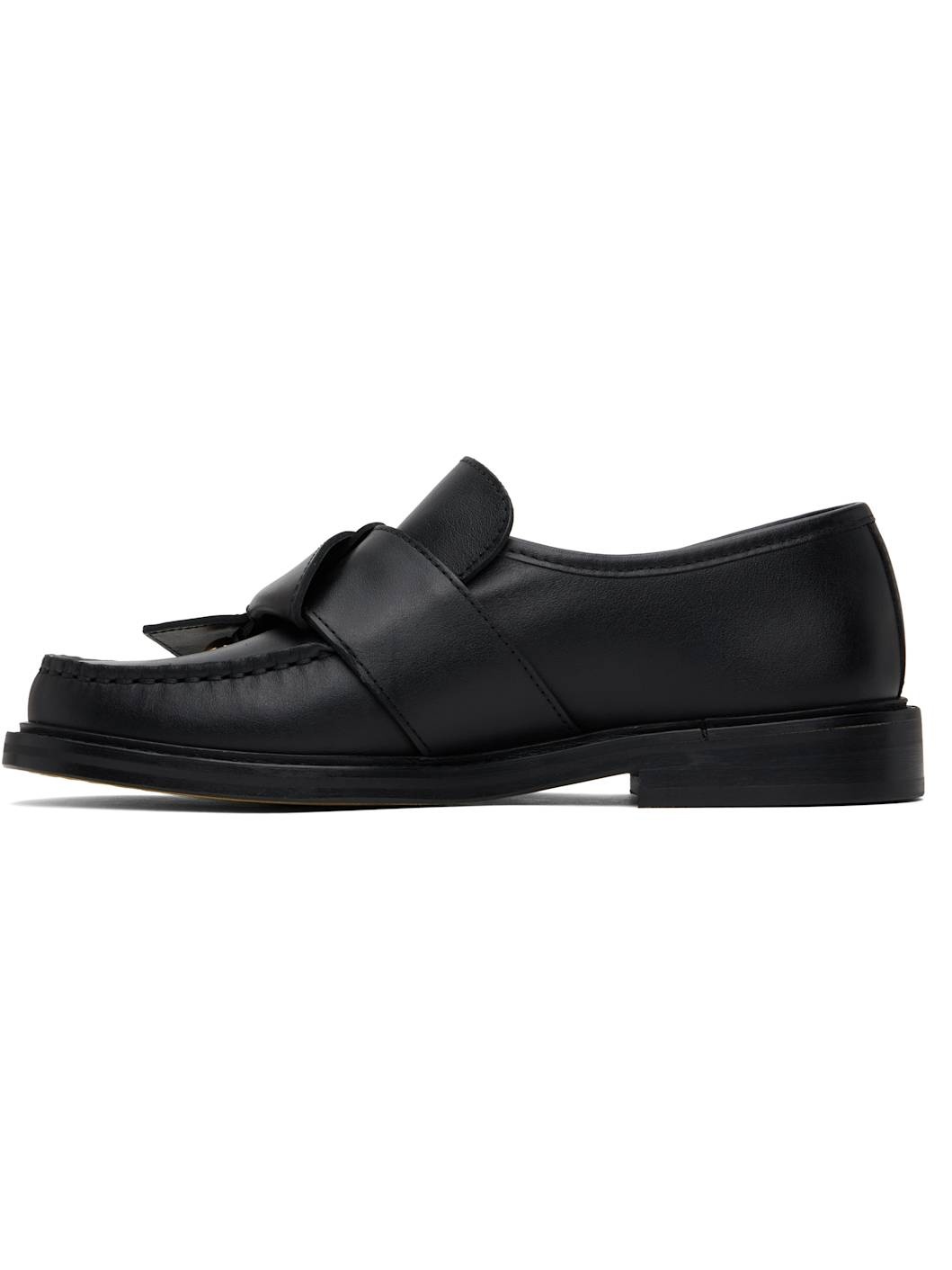 Black Belted Up Loafers - 3