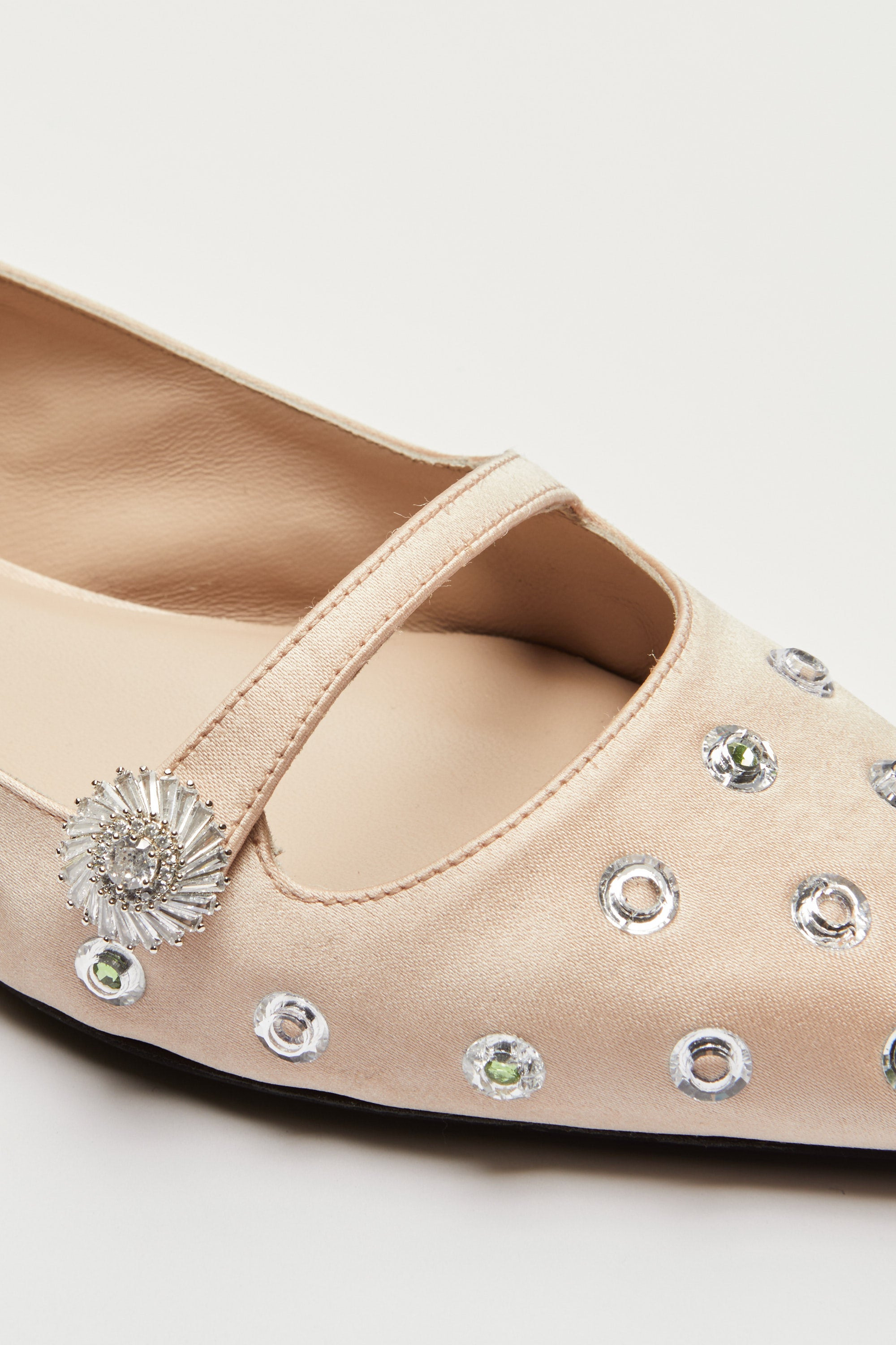 SATIN BALLERINAS WITH STUDS - 4