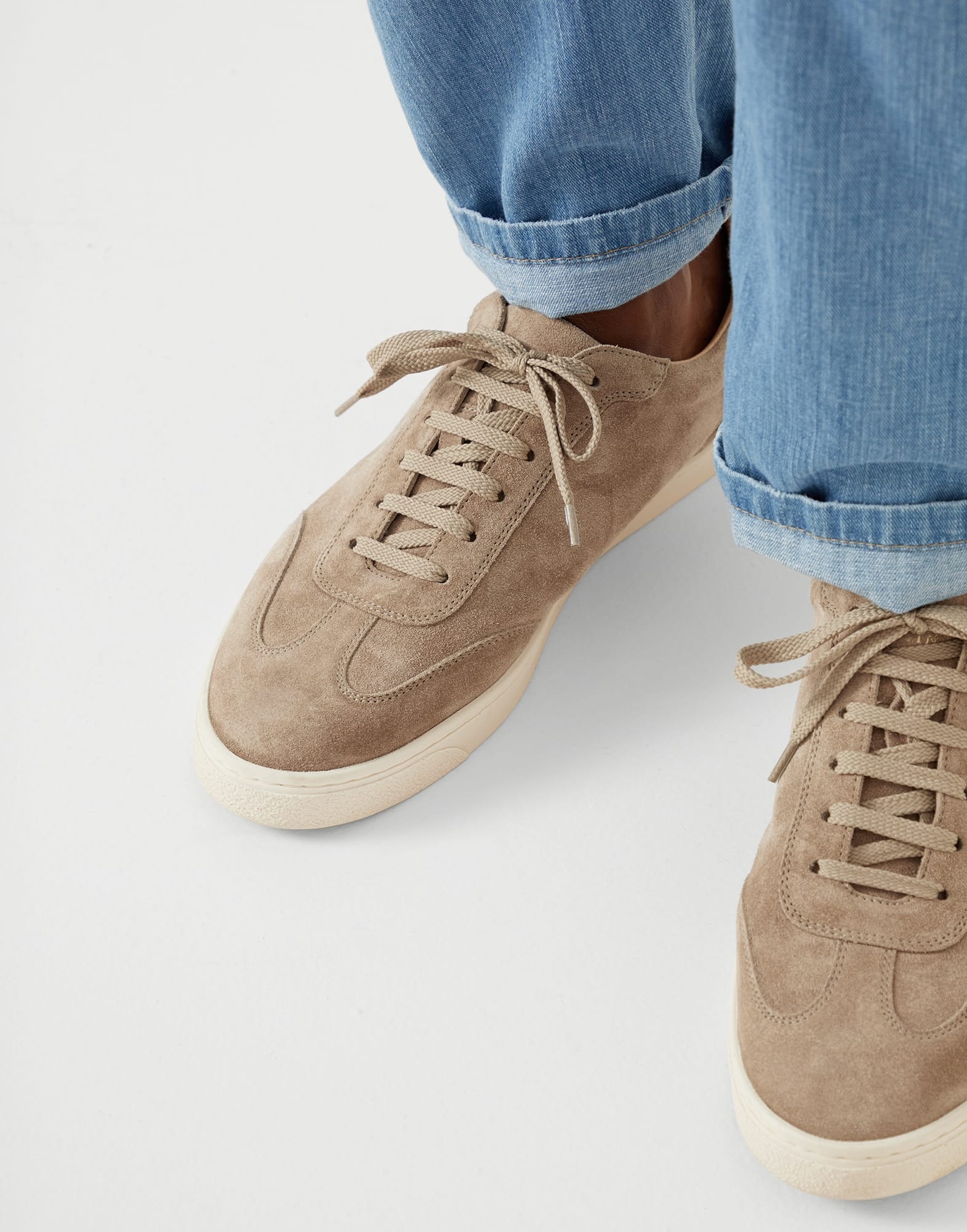 Washed suede sneakers with natural rubber sole - 4