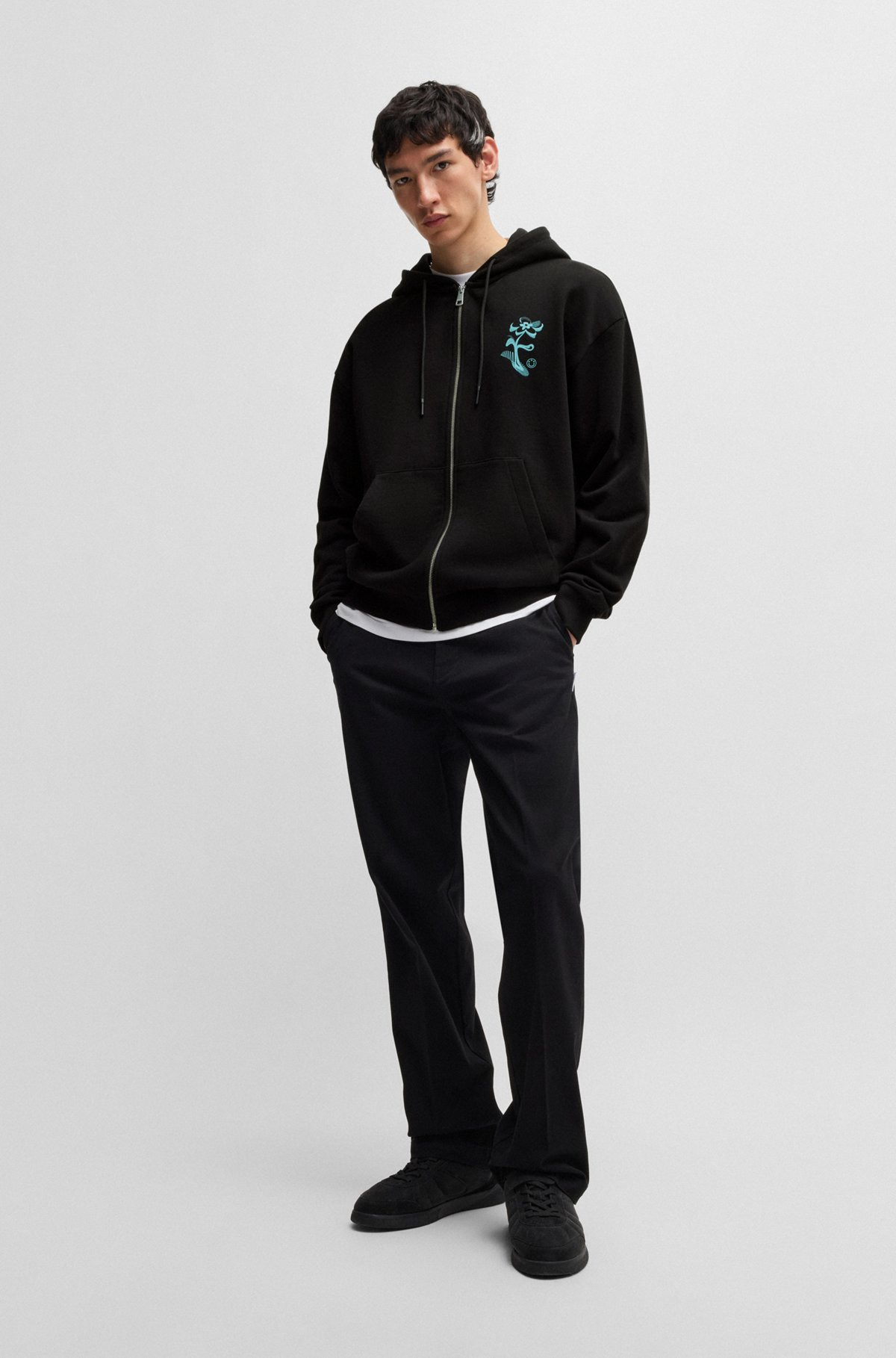 COTTON-TERRY ZIP-UP HOODIE WITH SEASONAL ARTWORK - 4