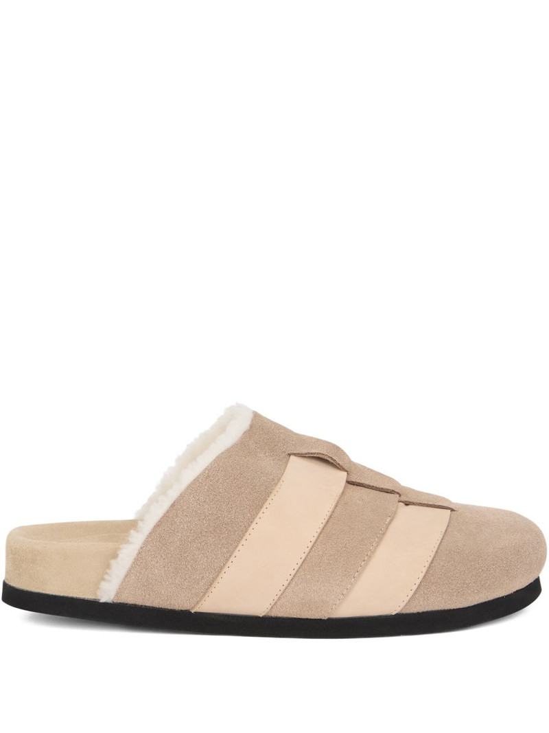 panelled suede slippers 1