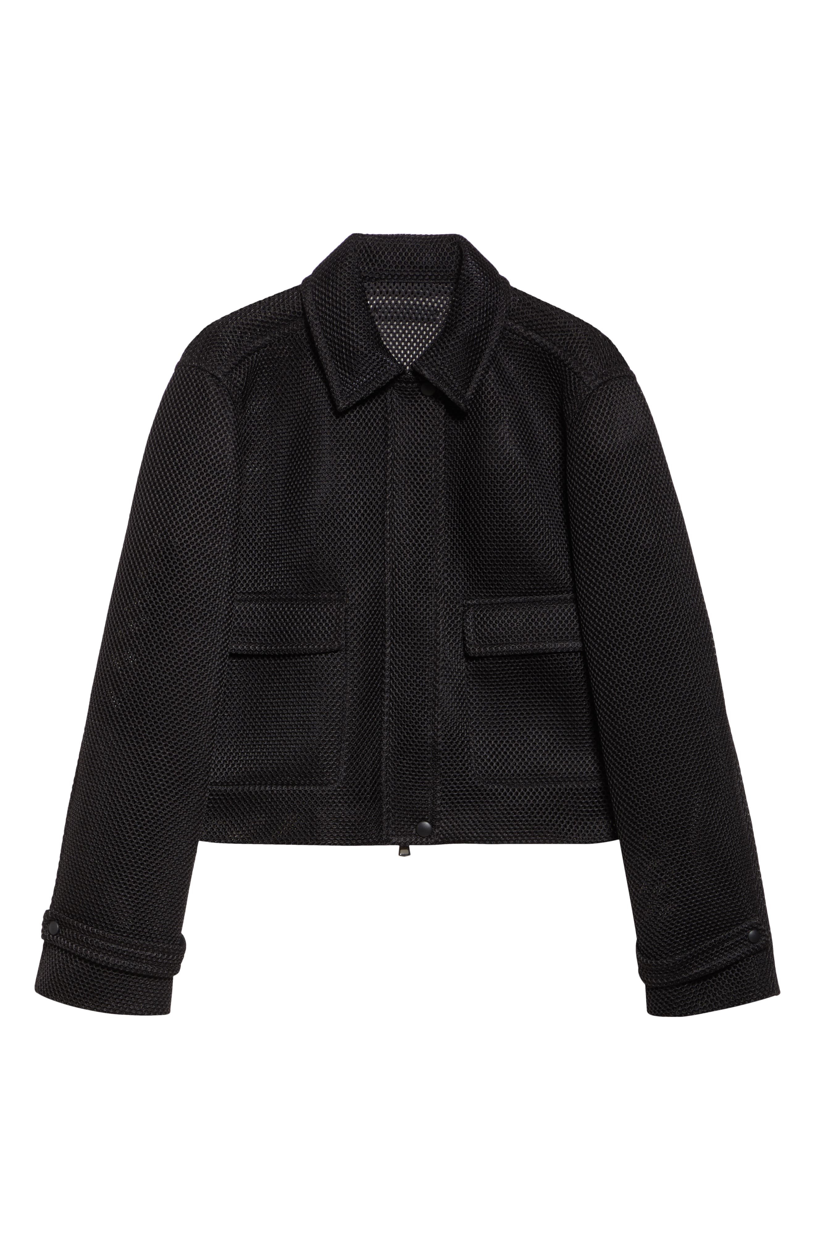 Max Mara Strenna Technical Mesh Jacket in Black at Nordstrom - 6