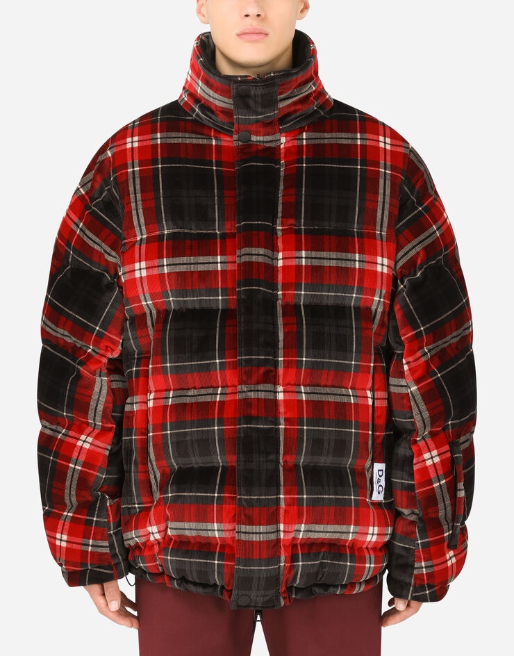 Reversible quilted check velvet jacket - 1