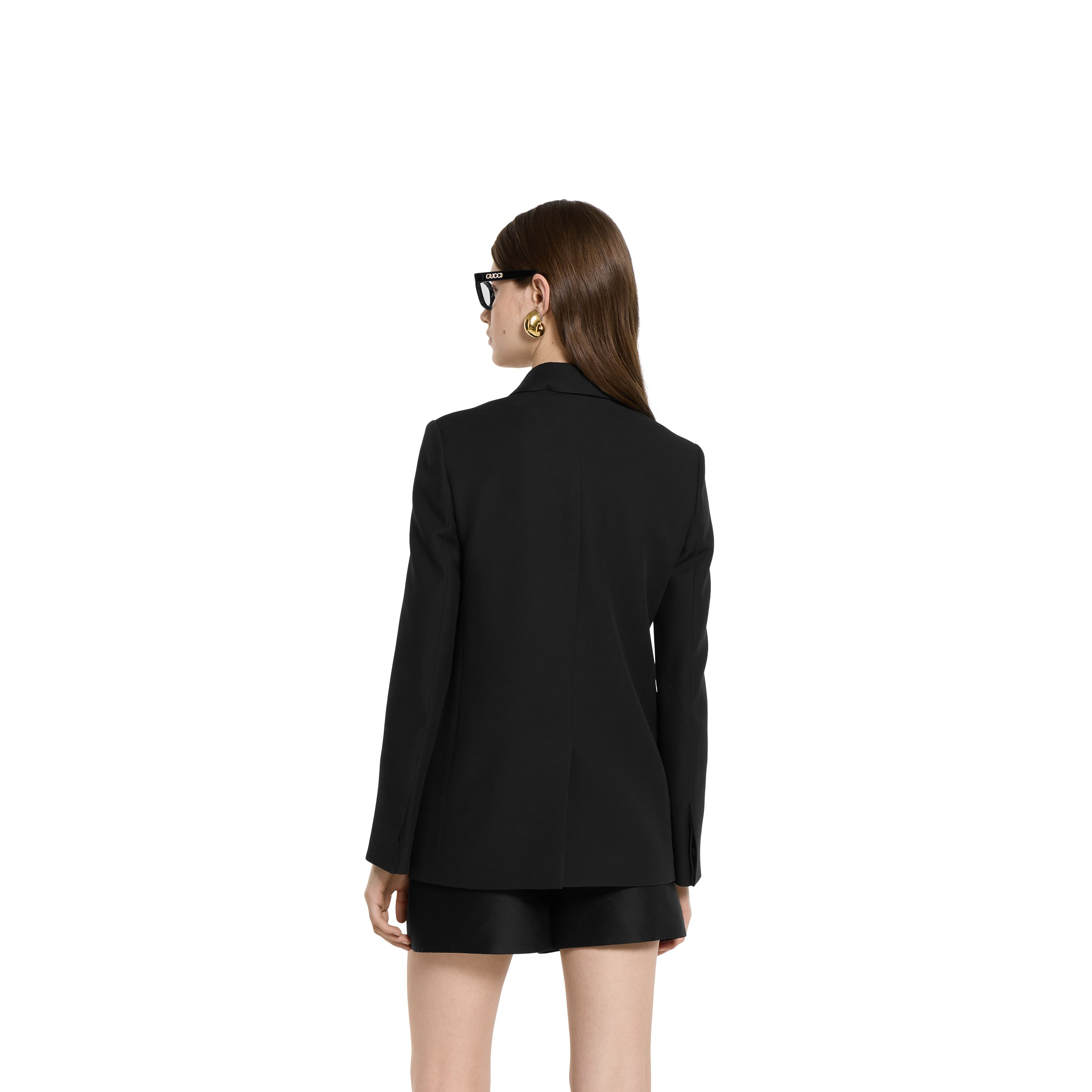 Crêpe wool silk jacket with tiger - 4