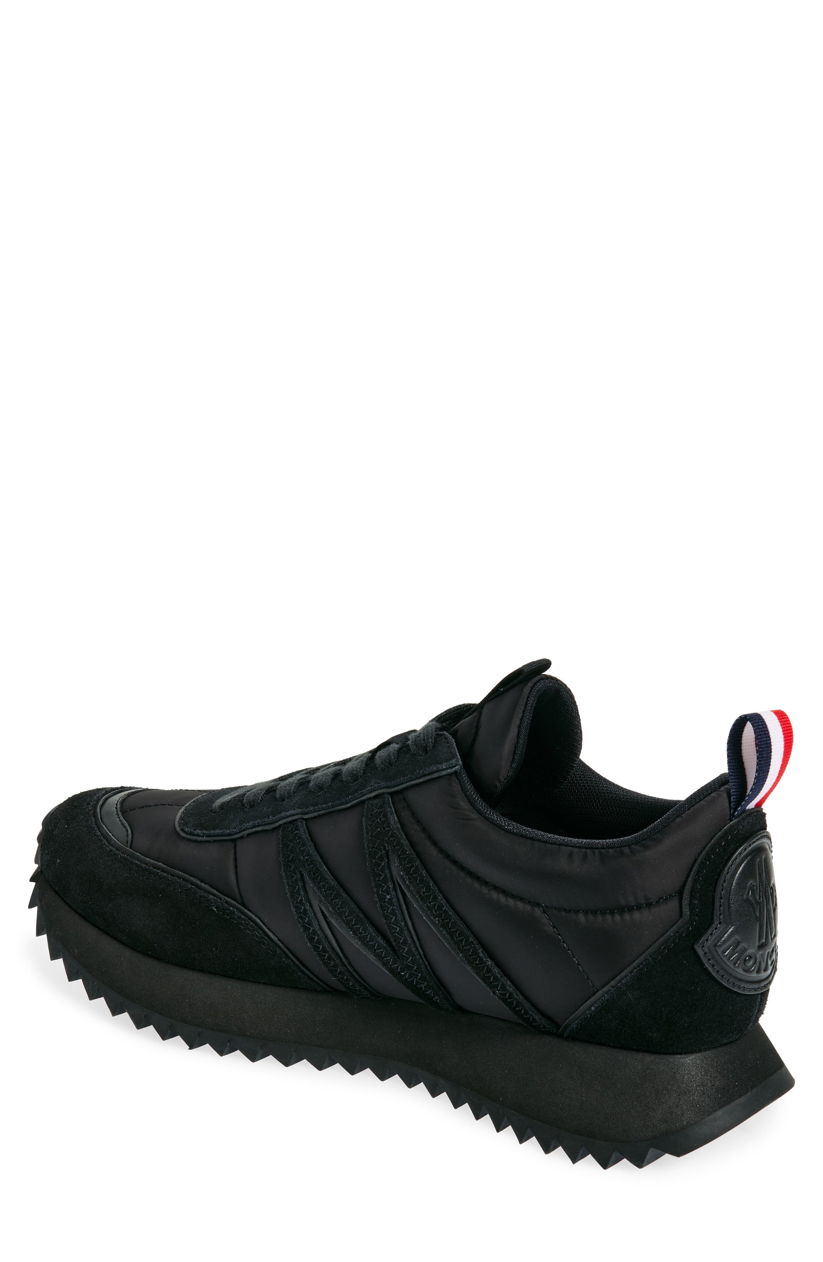 Moncler Pacey Mixed Media Sneaker in Black at Nordstrom - 2