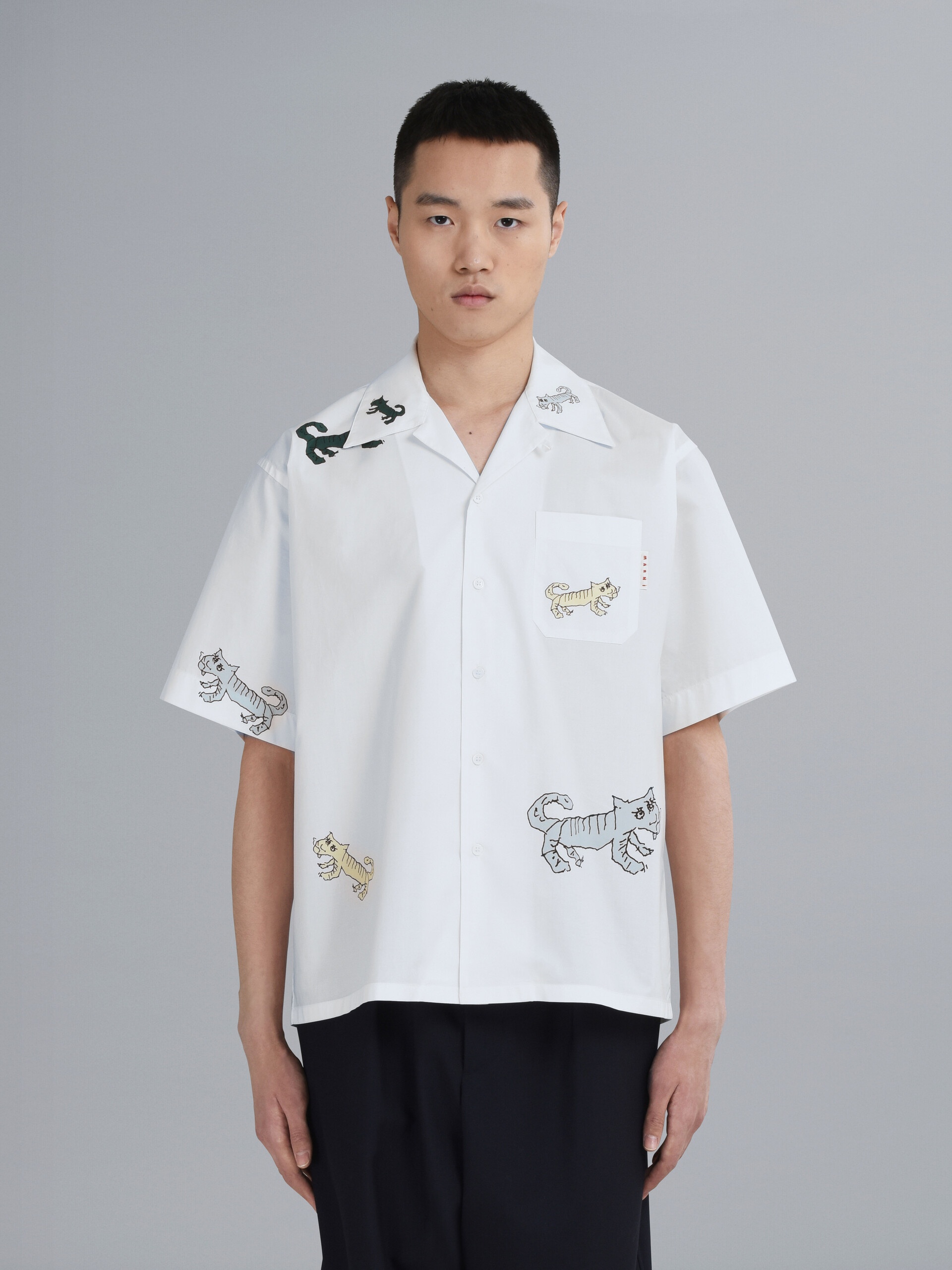 NAIF TIGER PRINT POPLIN SHIRT - 2