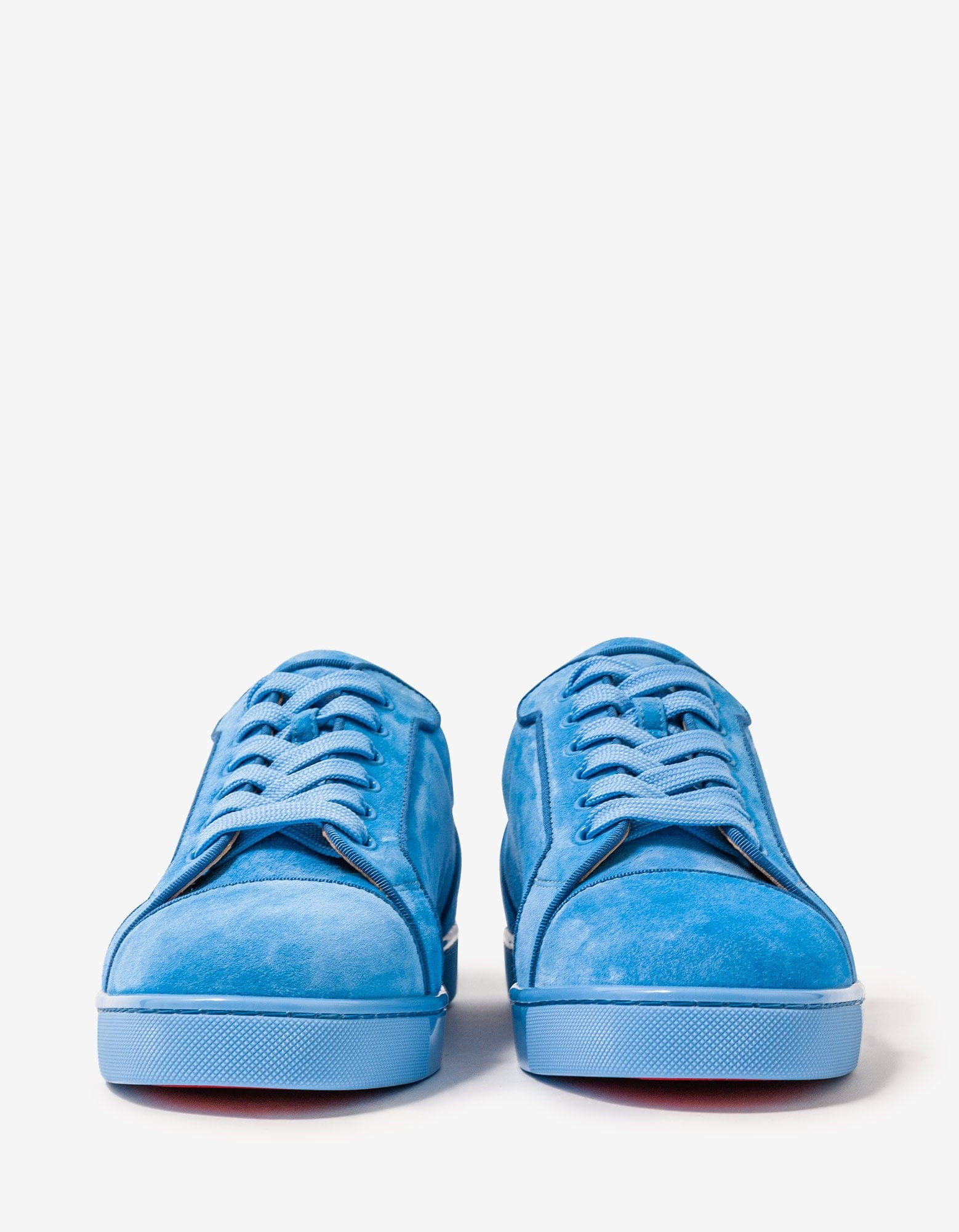 Christian Louboutin Louis Junior Orlato Greek Blue Suede Trainers - 4