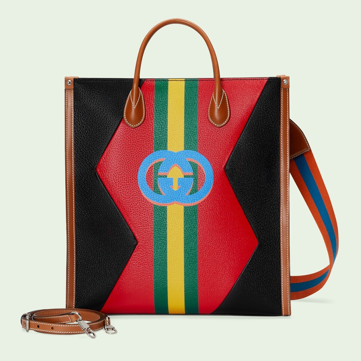 Zig-zag medium tote bag with Web - 4