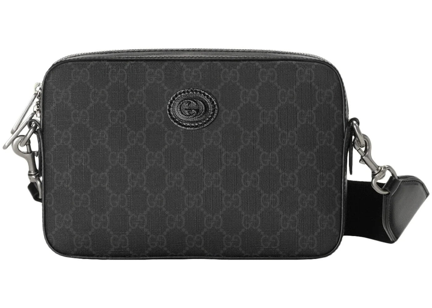 Gucci Interlocking G Shoulder Bag GG Supreme Canvas Black/Grey - 1
