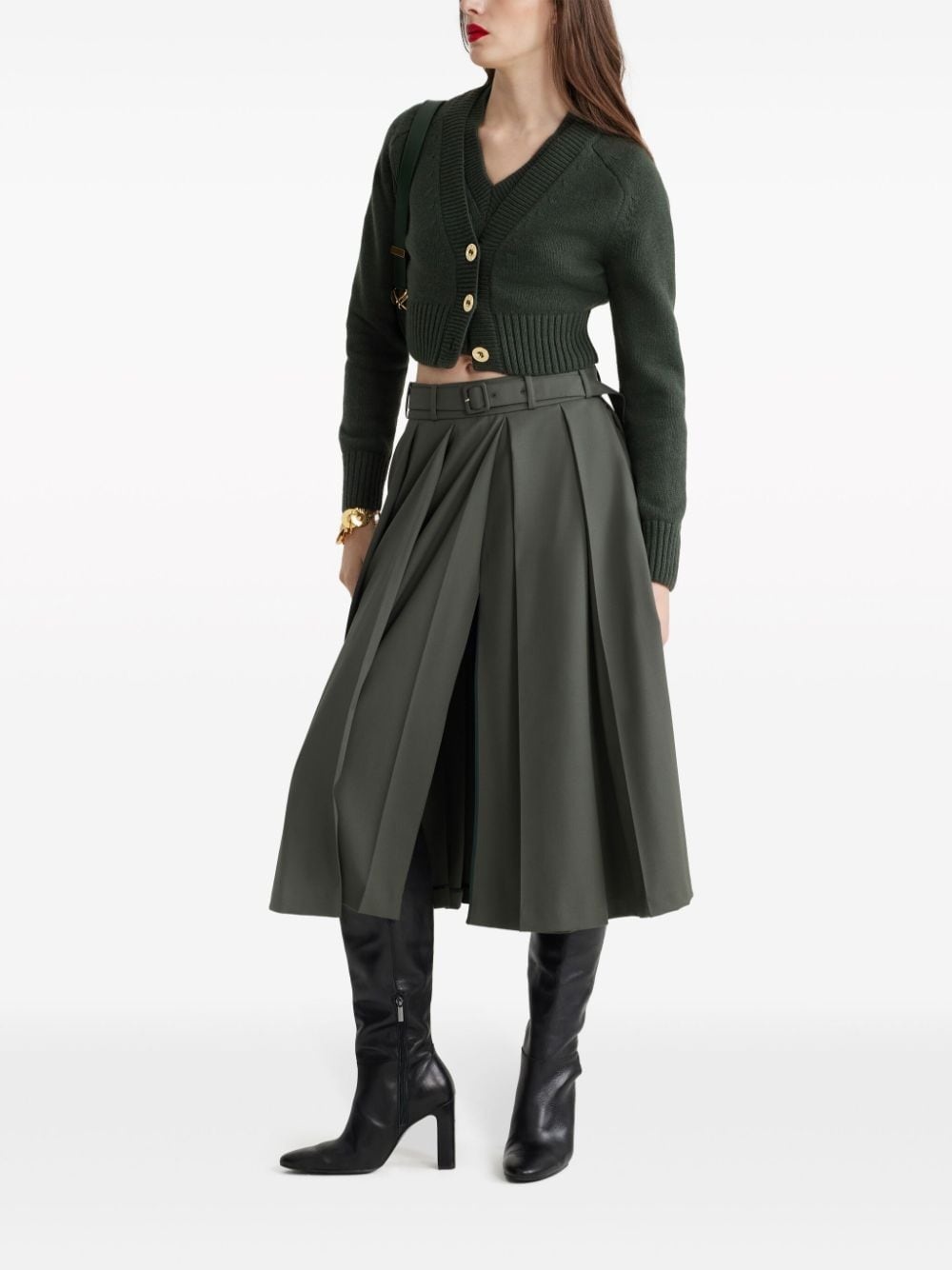 cropped knit cardigan - 2