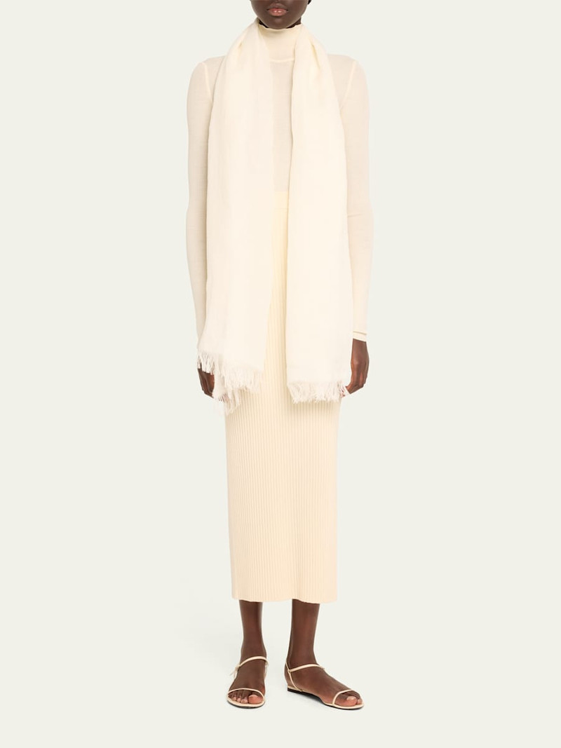 Max Mara Tonal Fringe Flax Scarf outlook