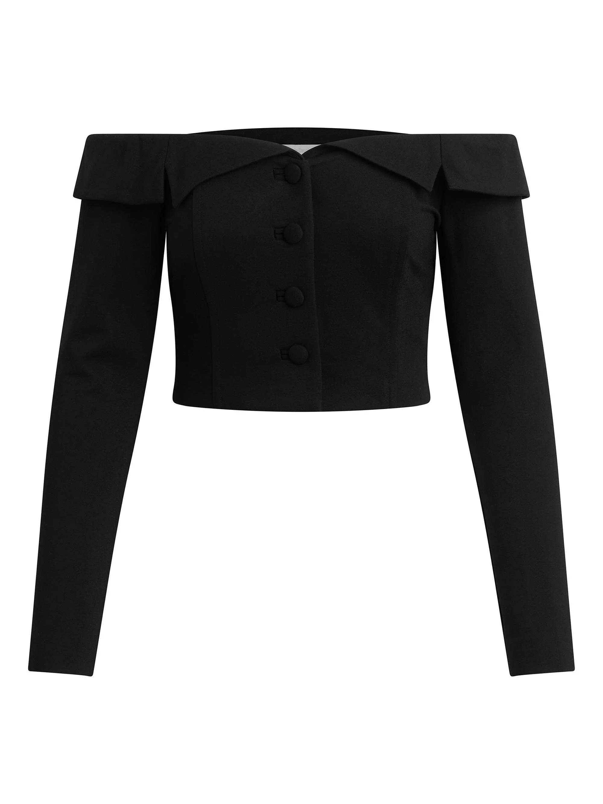 Women's The Payback Off-The-Shoulder Crop Top - Black - 1