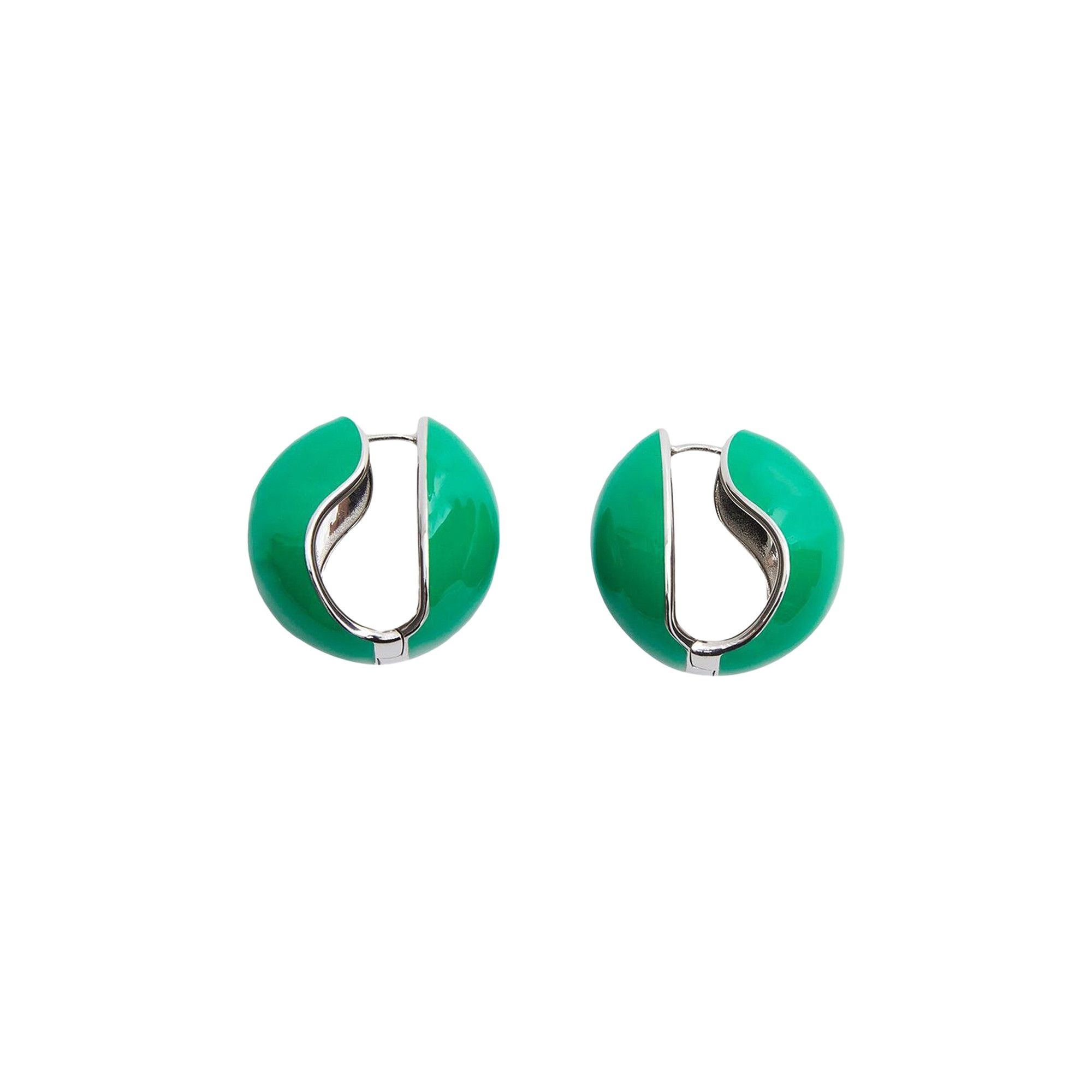 Coperni Lacquered Logo Earrings 'Green' - 1