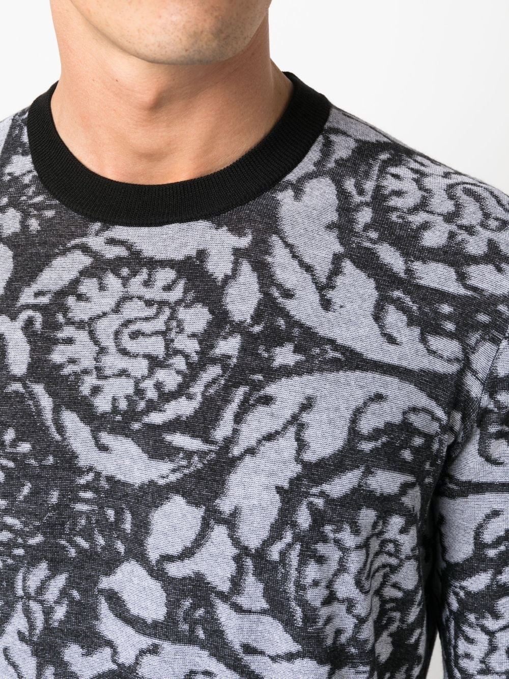 Barocco-intarsia crew-neck jumper - 5