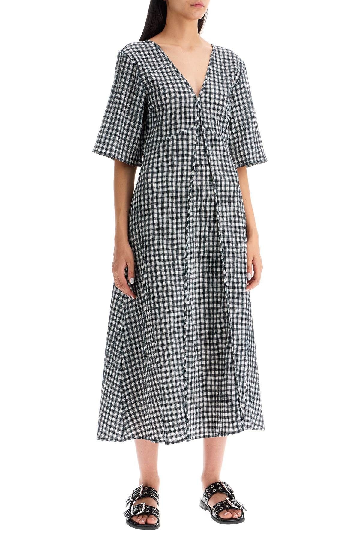 MIDI SEERSUCKER CHECK DRESS - 3