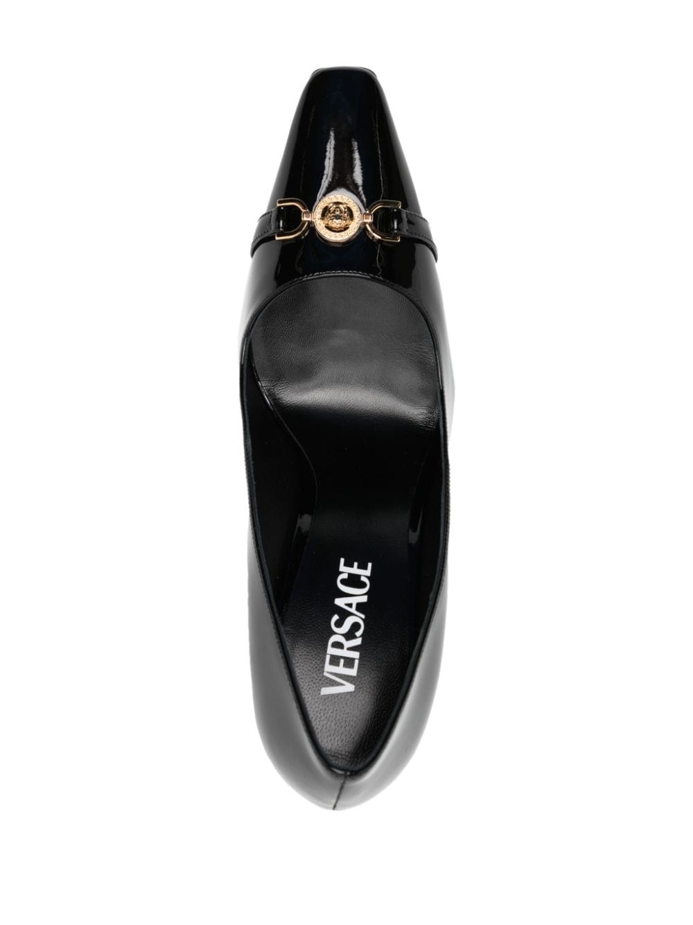 patent-finish 110mm leather pumps - 4