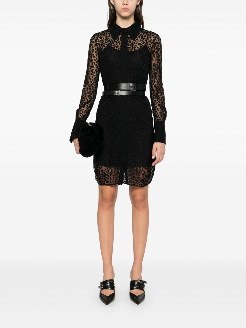 leopard devoré mini dress - 2