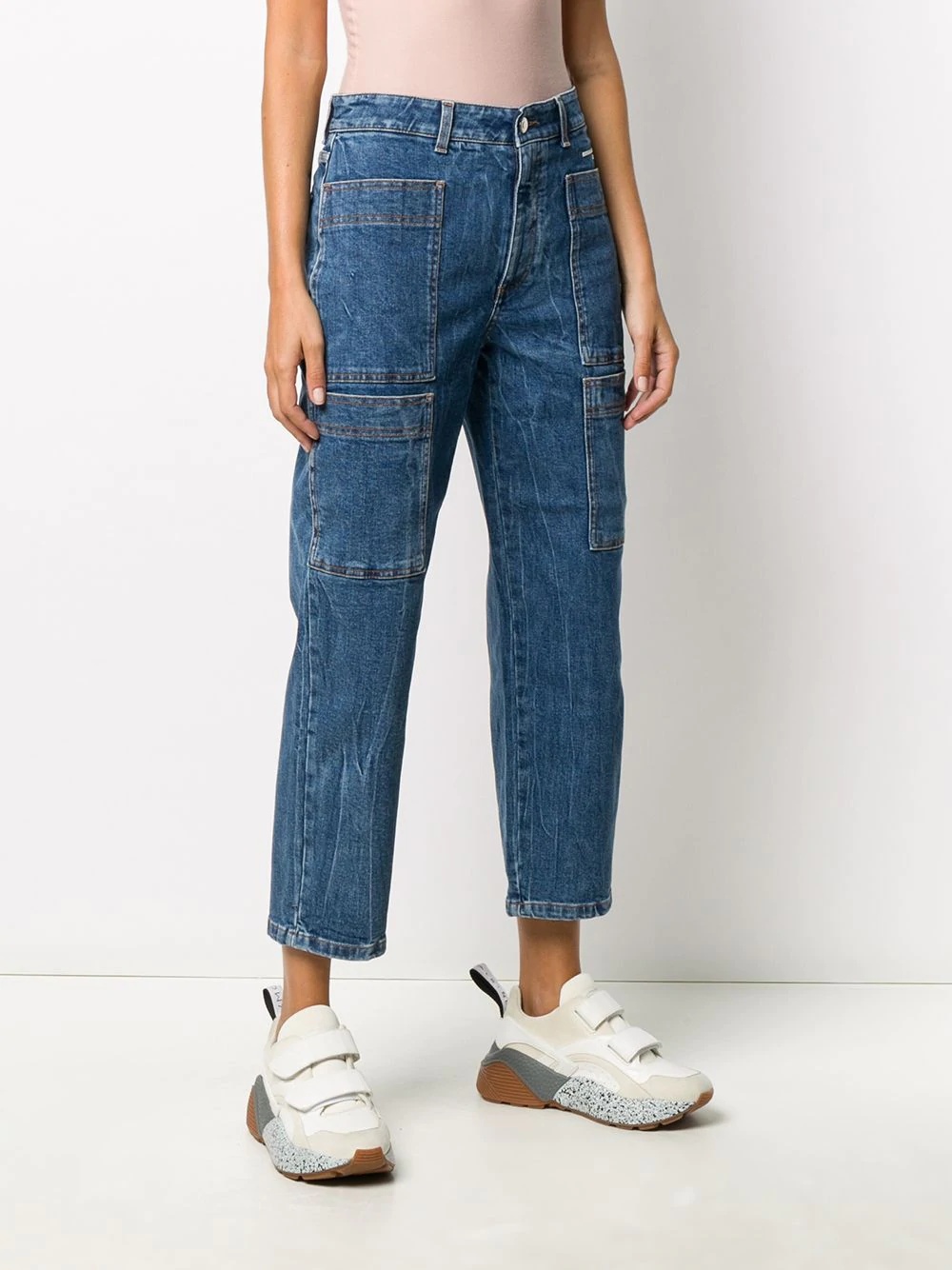 cropped multi-pocket jeans - 3