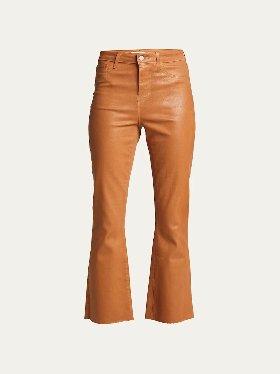 Kendra High-Rise Crop Flare Jeans - 1