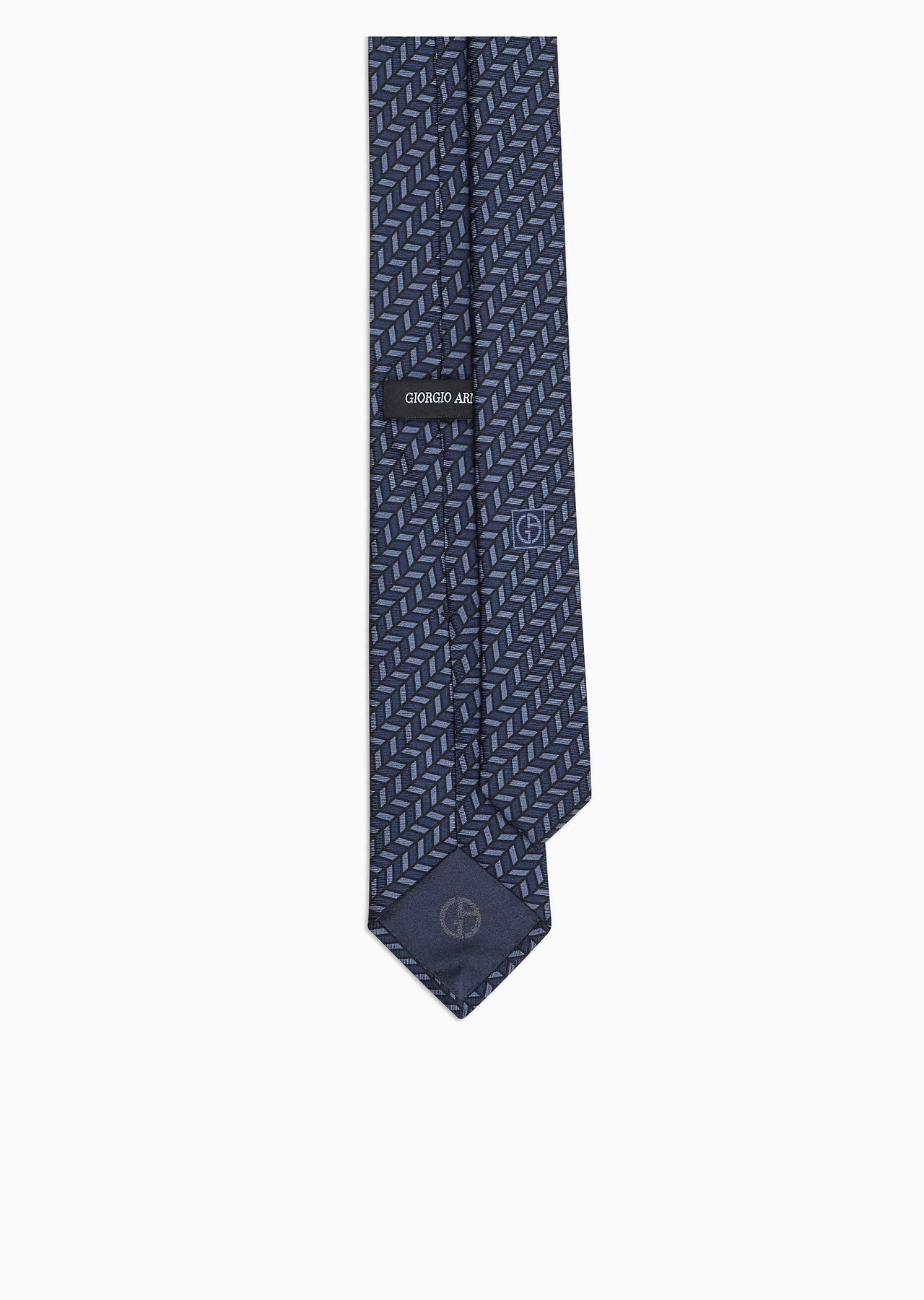 ASV silk tie with chevron print - 2