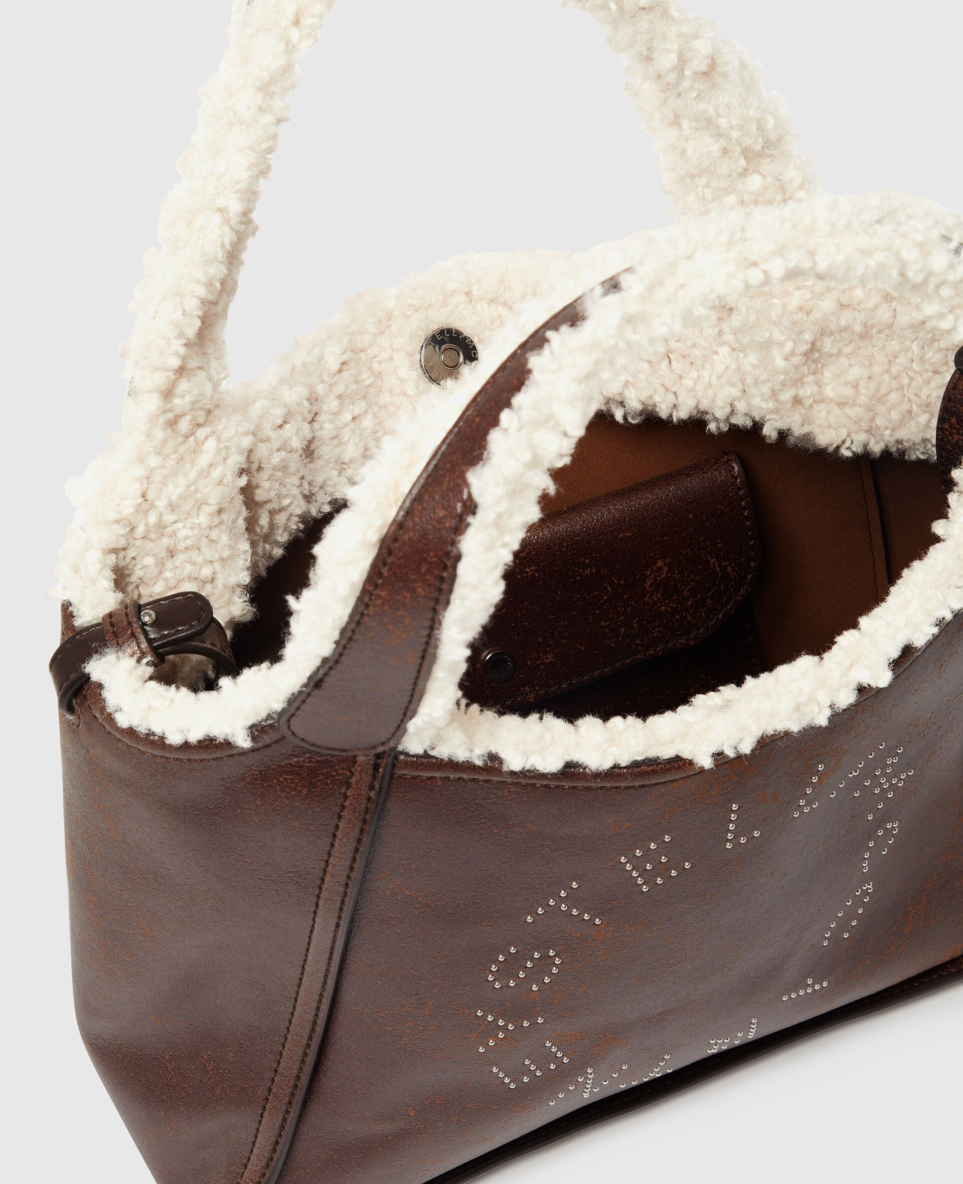 Logo Plush-Lined Crossbody Tote Bag - 5