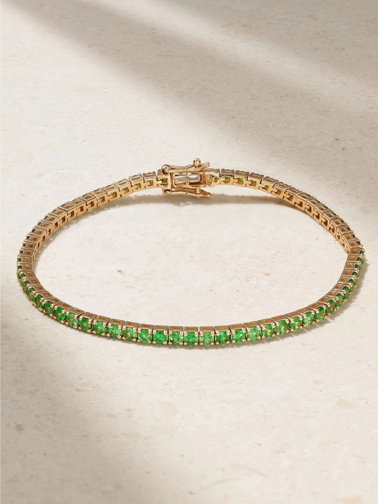 14-karat gold tsavorite tennis bracelet Green - 1