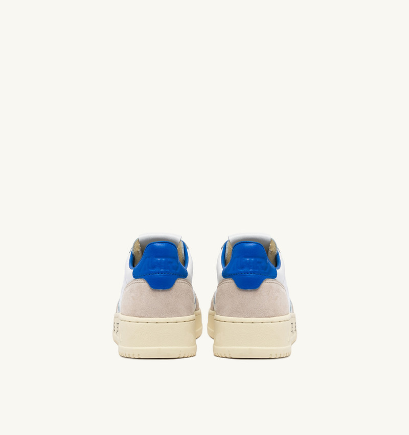 MEDALIST LOW SNEAKERS IN WHITE AND PALACE BLUE LEATHER AND SUEDE WITH LETTERING 3