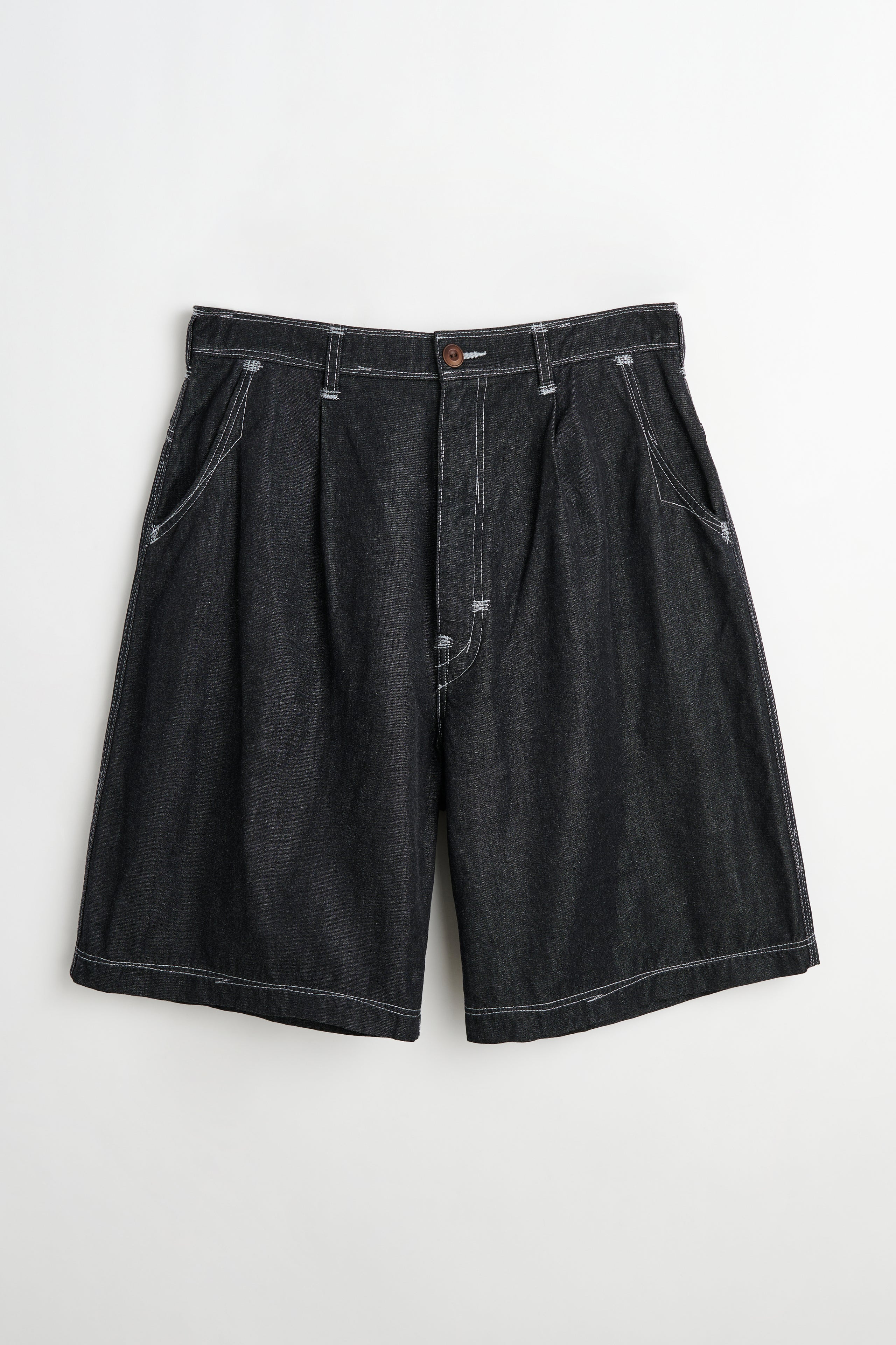 JUNYA WATANABE MAN WIDE LEG PLEATED SHORTS BLACK - 1