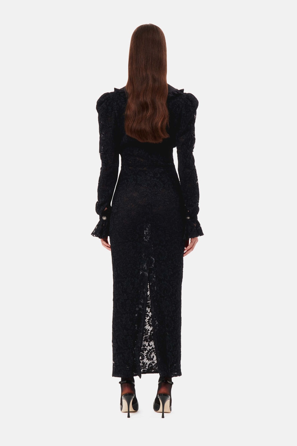 LACE DRESS WITH COLLAR AND BUTTONS - 5