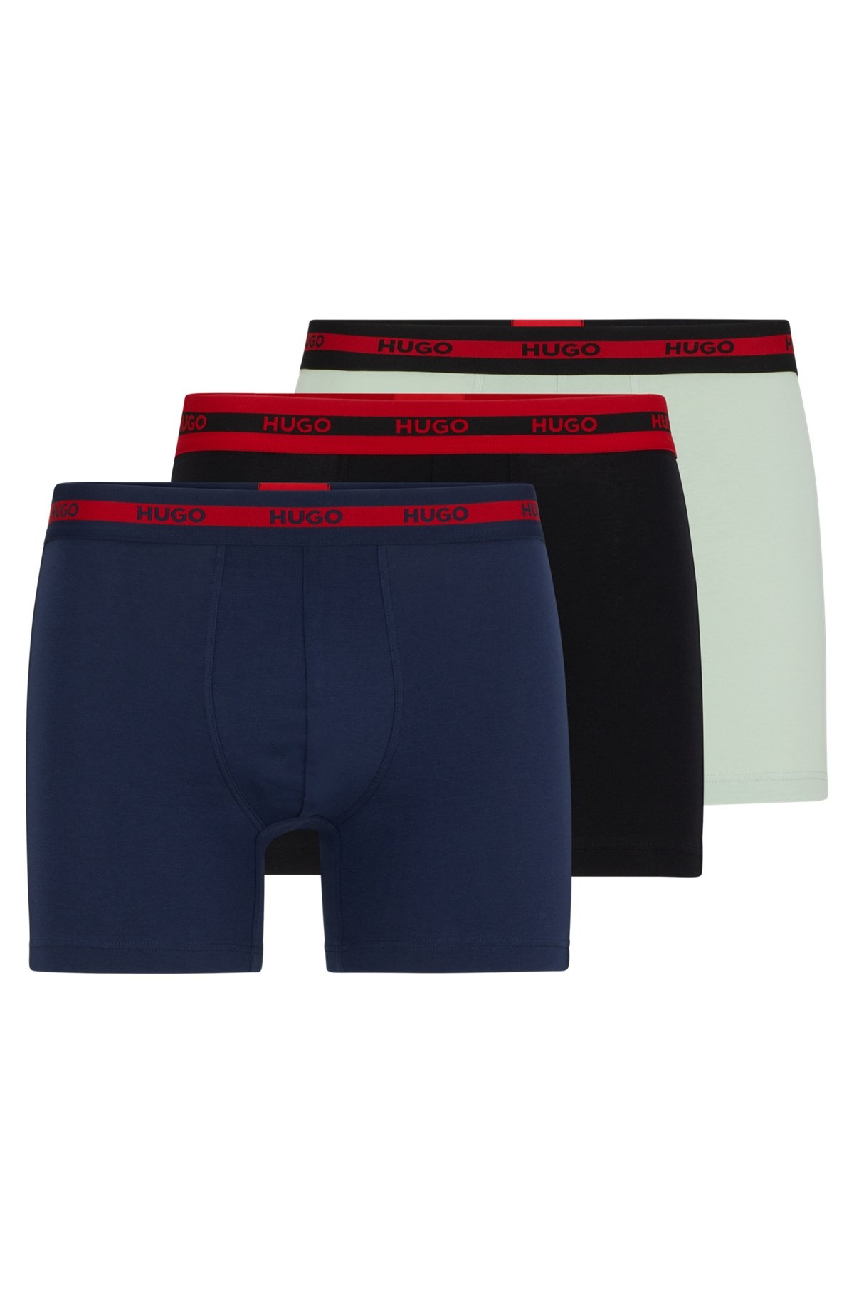 THREE-PACK OF STRETCH-COTTON BOXER BRIEFS WITH LOGOS - 1