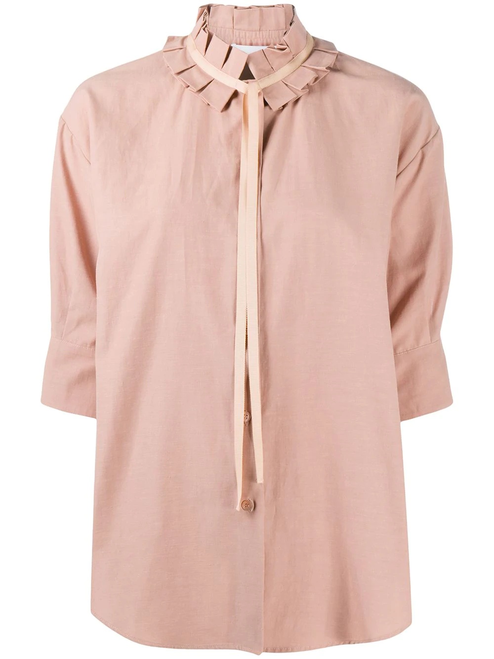 pleated collar shirt - 1