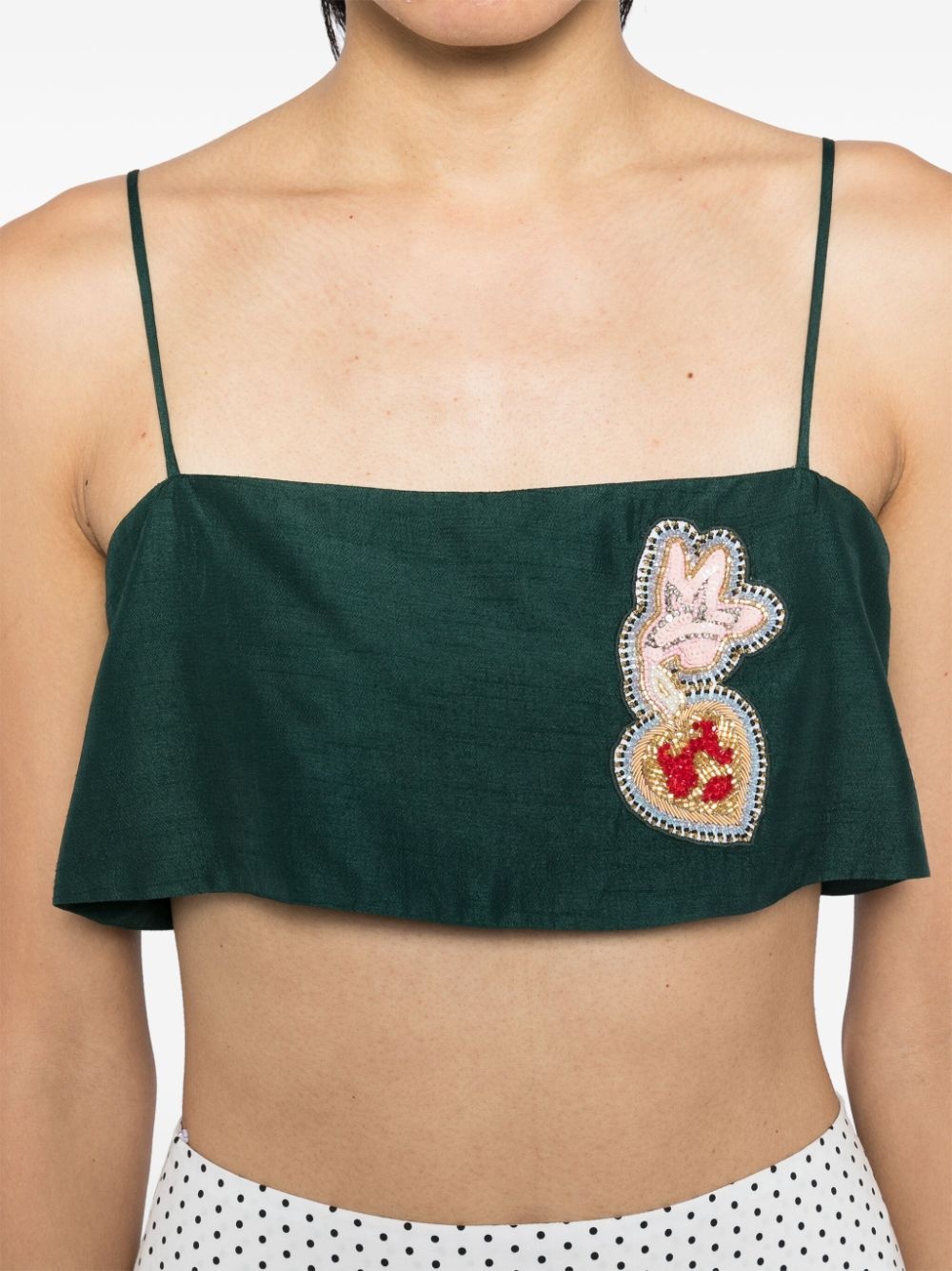 embellished crop top - 5